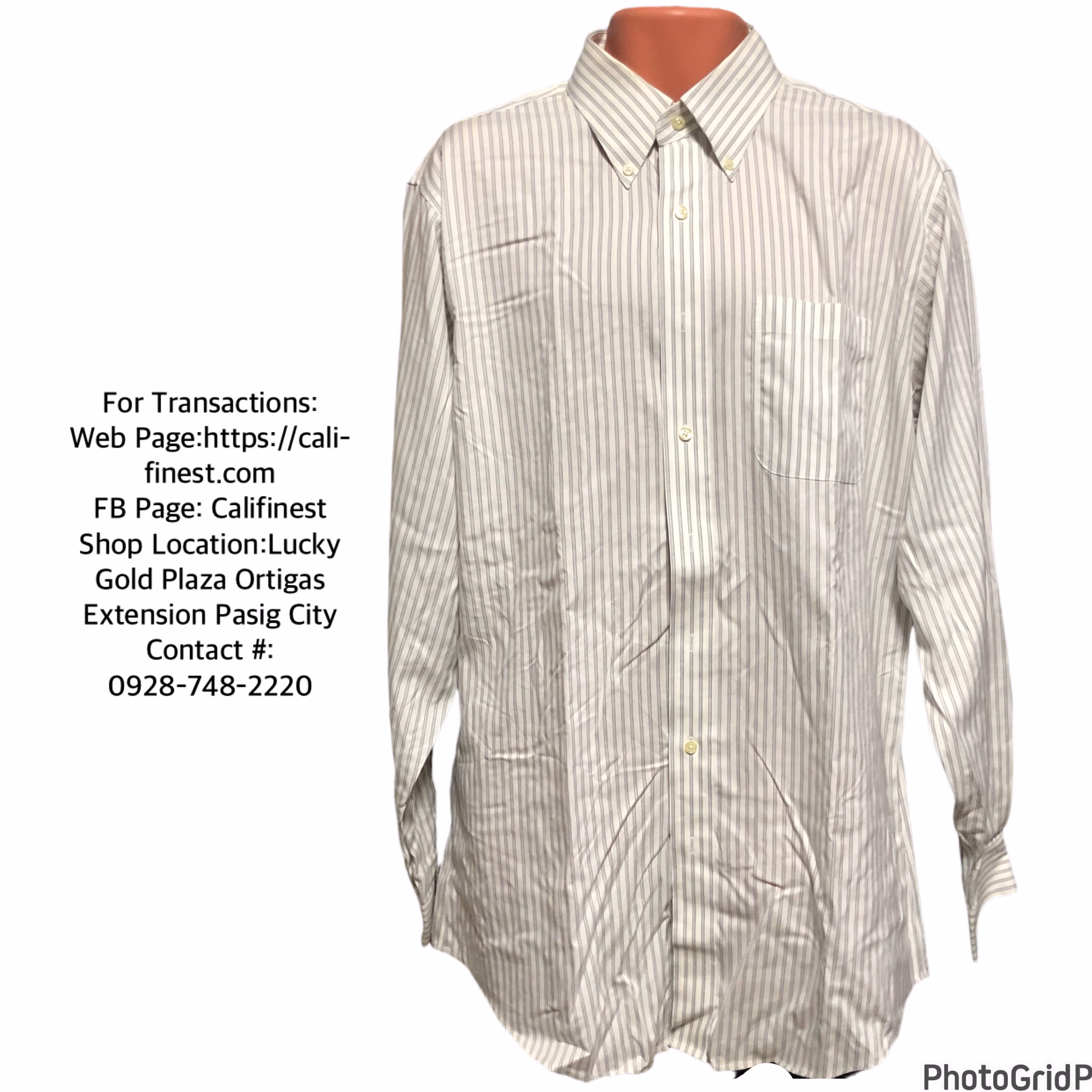 Jos A Bang Mens White Stripe Polo Sleeve