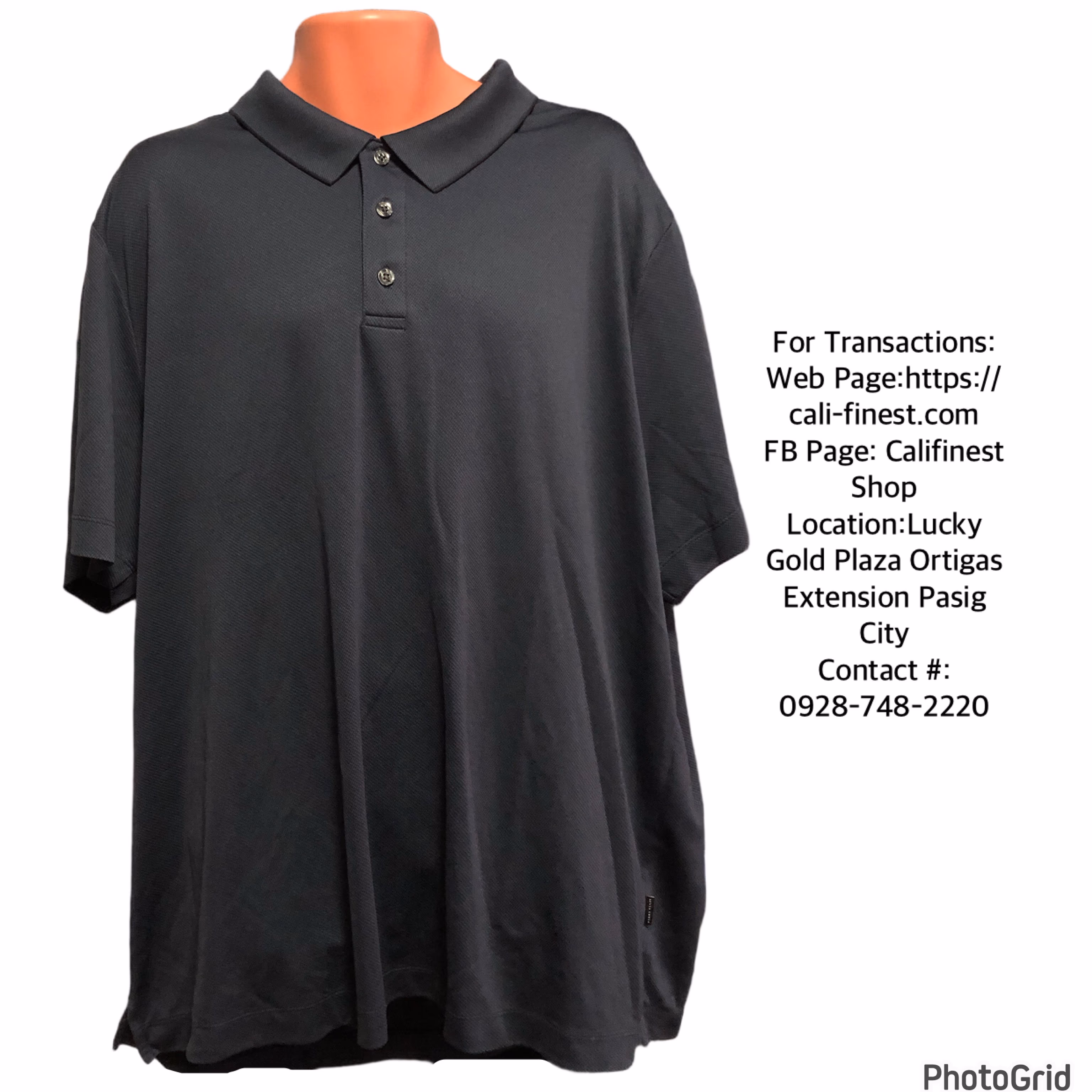 Perry Ellis Polo Short Sleeve Dark Blue 2X  T#628  