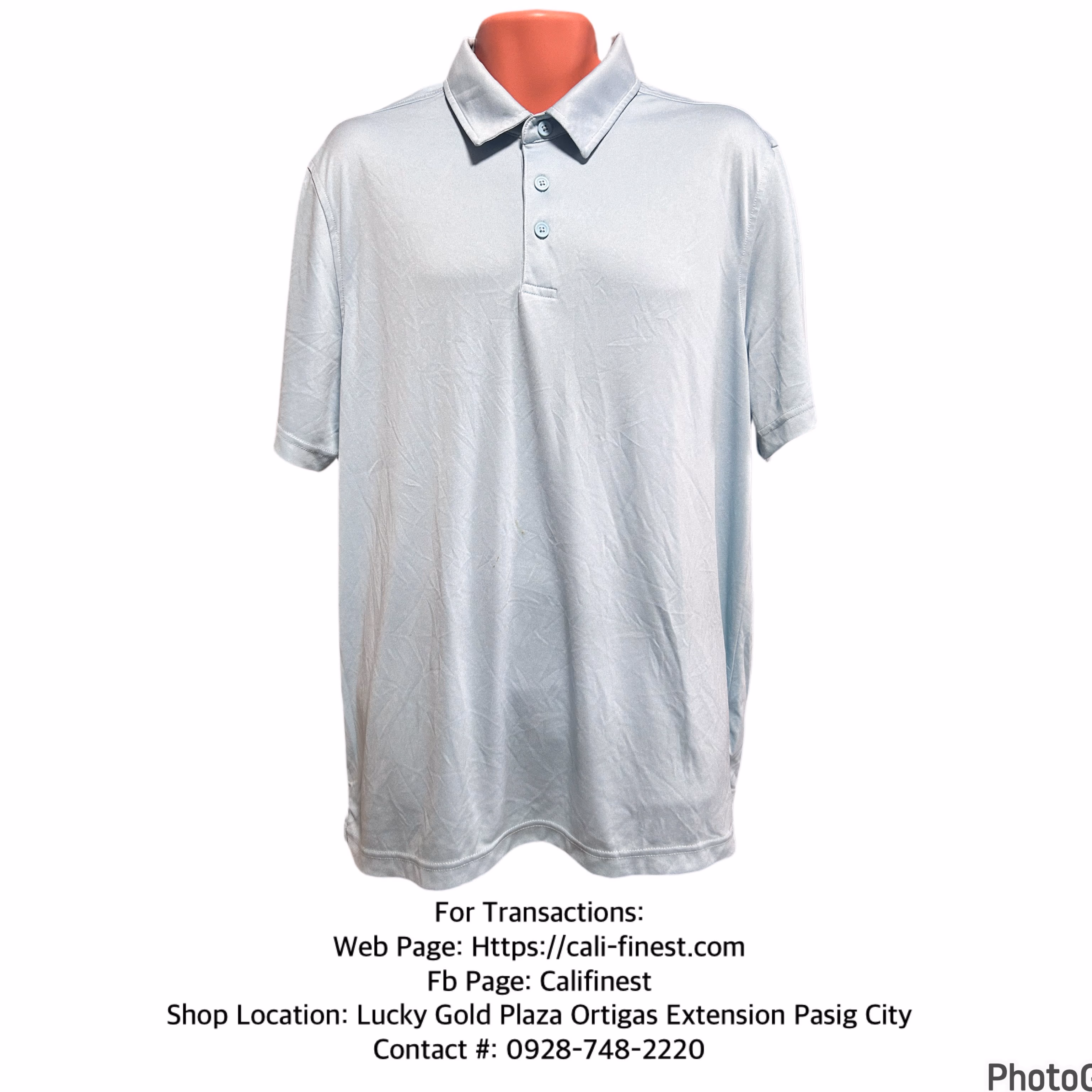 George Men’s Polo Shirt, Light Blue, Size Large 