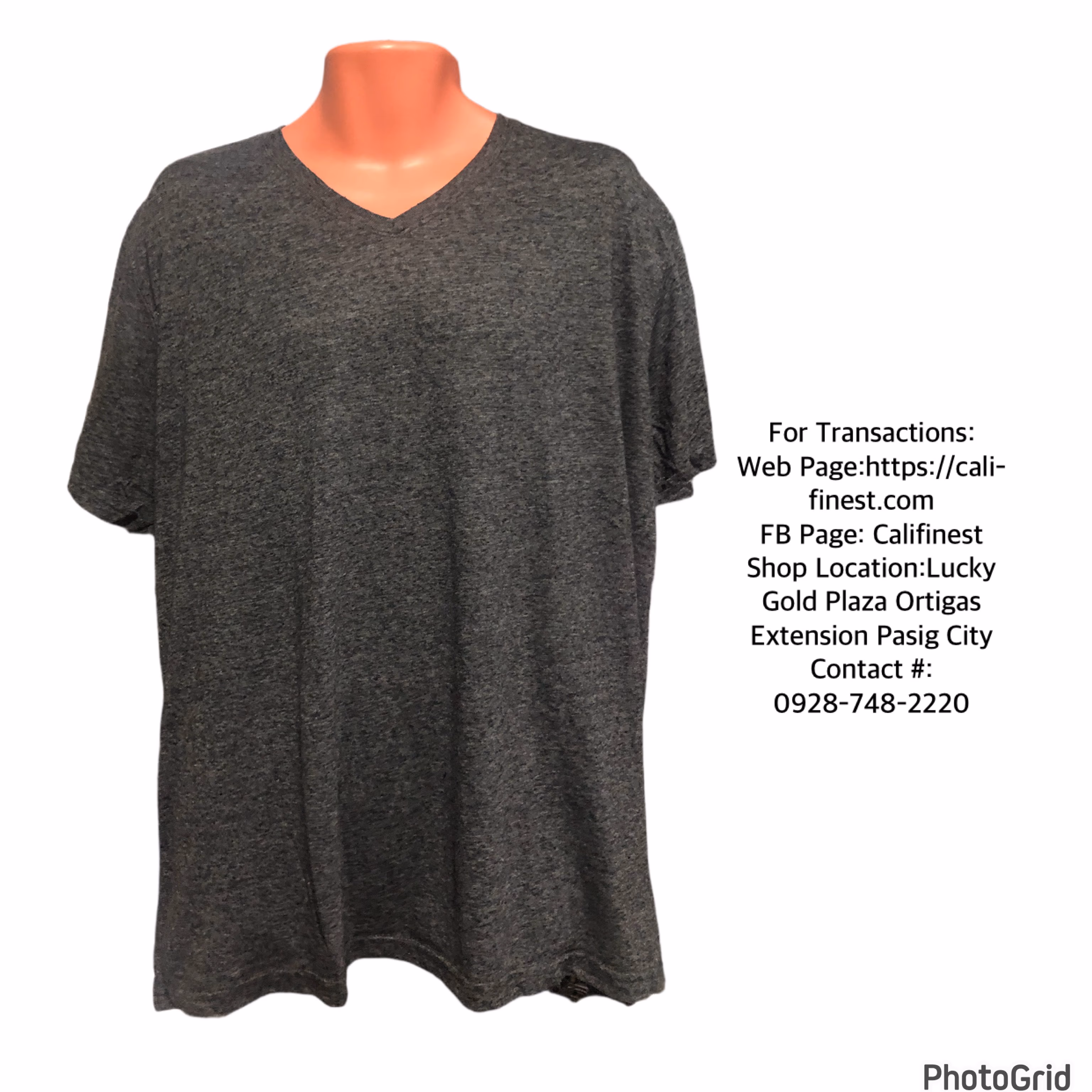 American Rag Cie Mens v-Neck Shirt Gray XXL  T#648  Size: XXL L: 28 inches/ 72cm W: 48 inches/ 123 cm  Original/Authentic  From USA Actual and detailed pictures are posted   Pick up at one oasis condominium ortigas extension pasig city   Or Delivery via Lalamove ,Jnt ,Lbc Cod/Cop  THANKYOU 