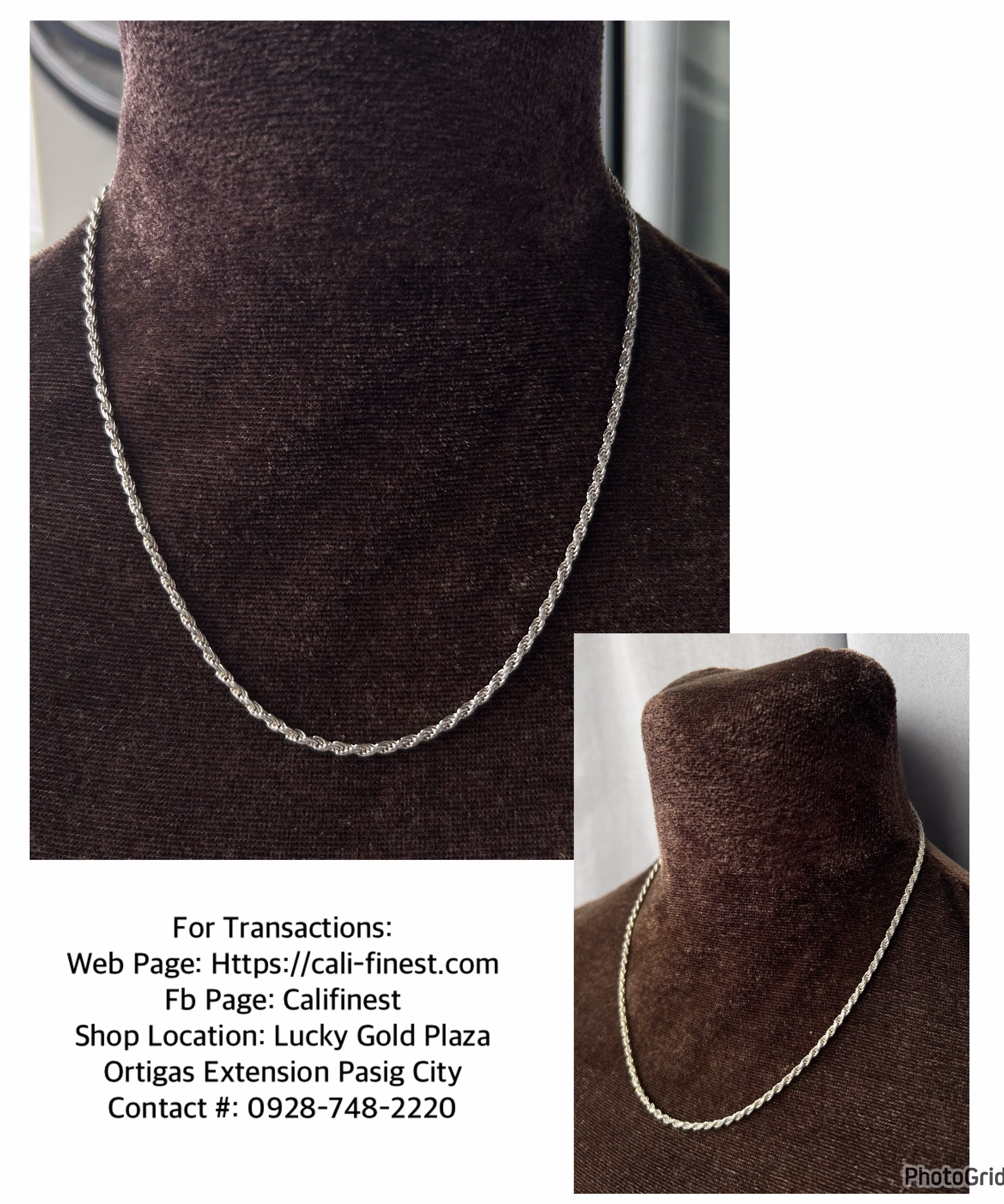 Italy 925 Rope Chain Necklace 