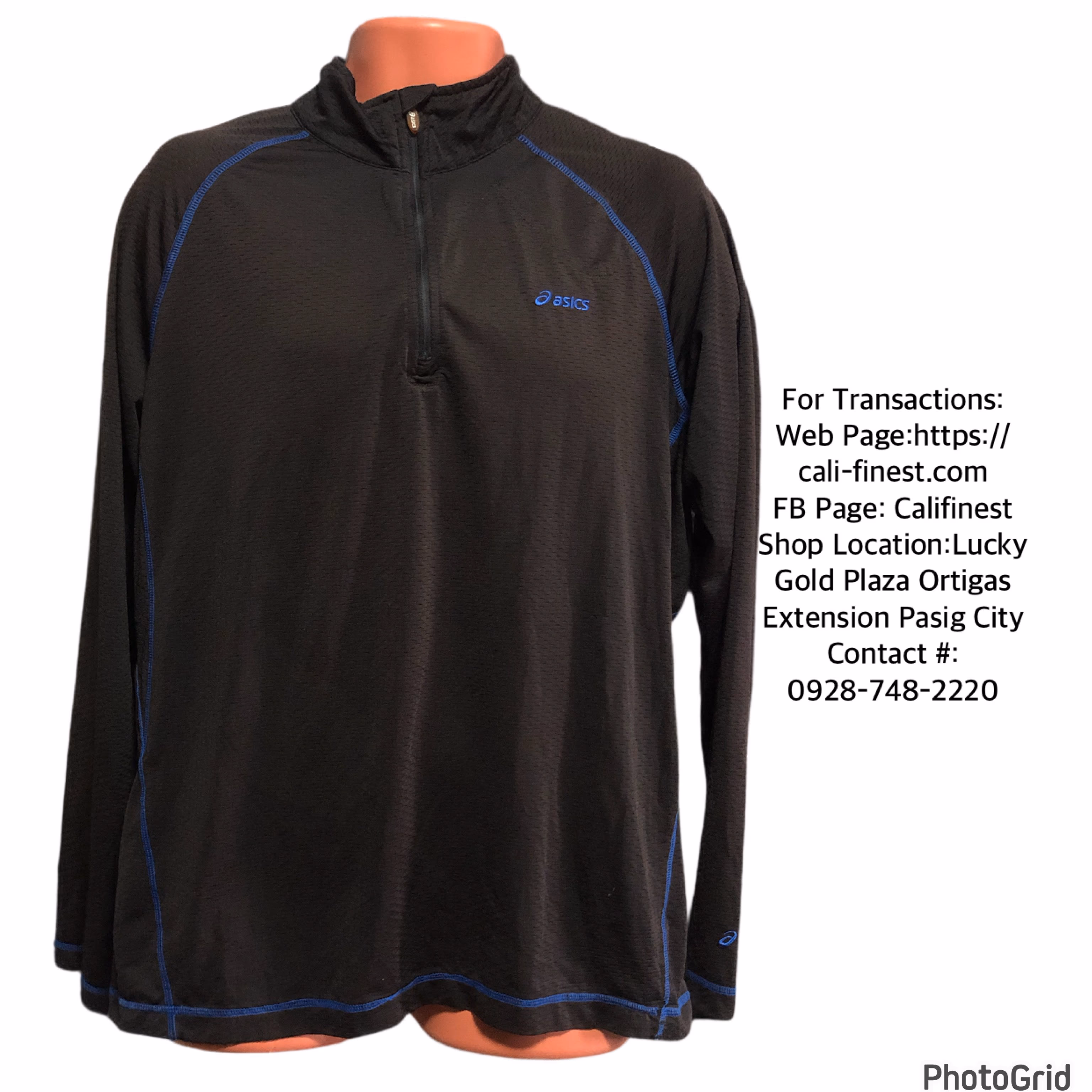 ASICS men’s long-sleeved 1/2 zip top Medium   T#487