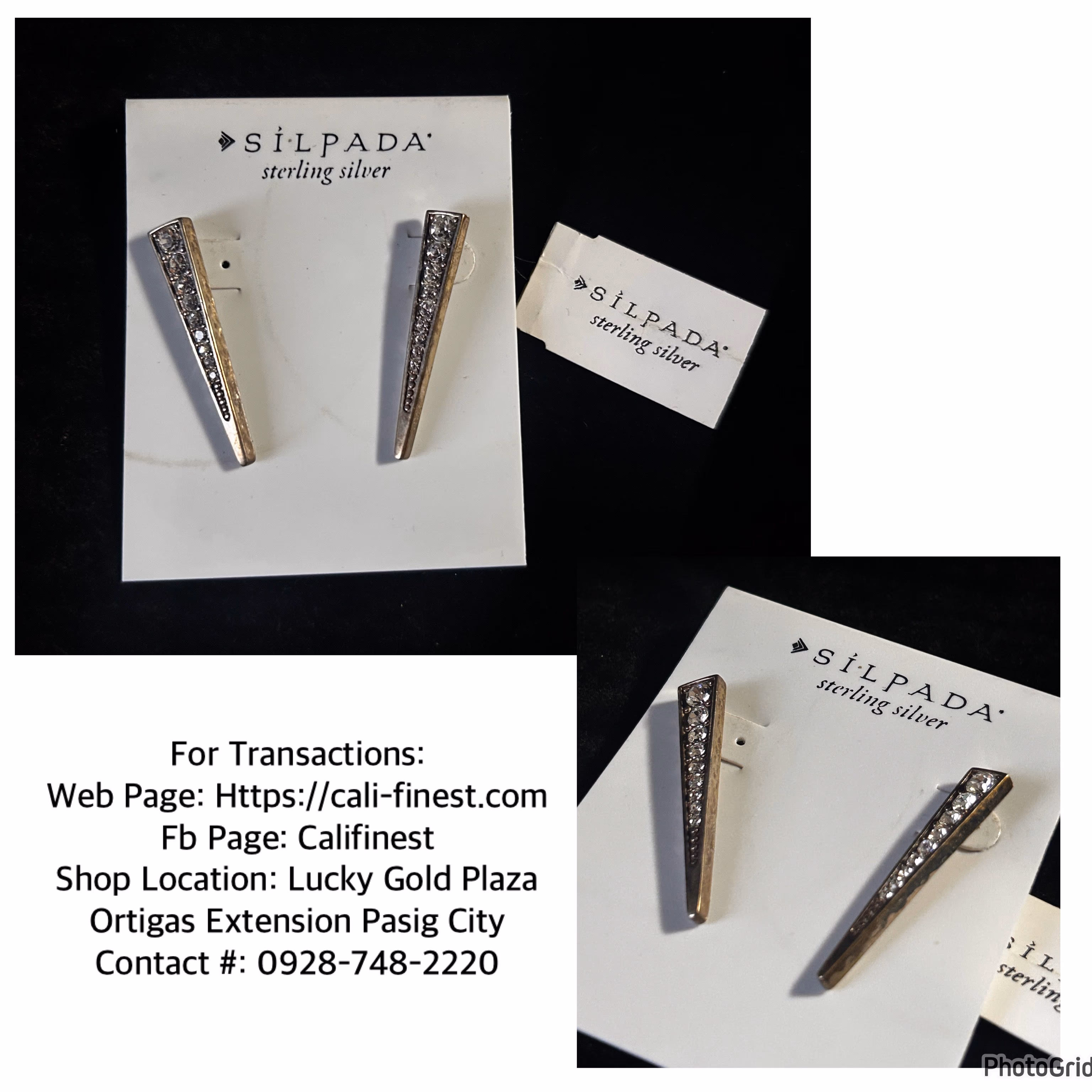 Silpada Sterling Silver Swarovski Crystals Earrings 