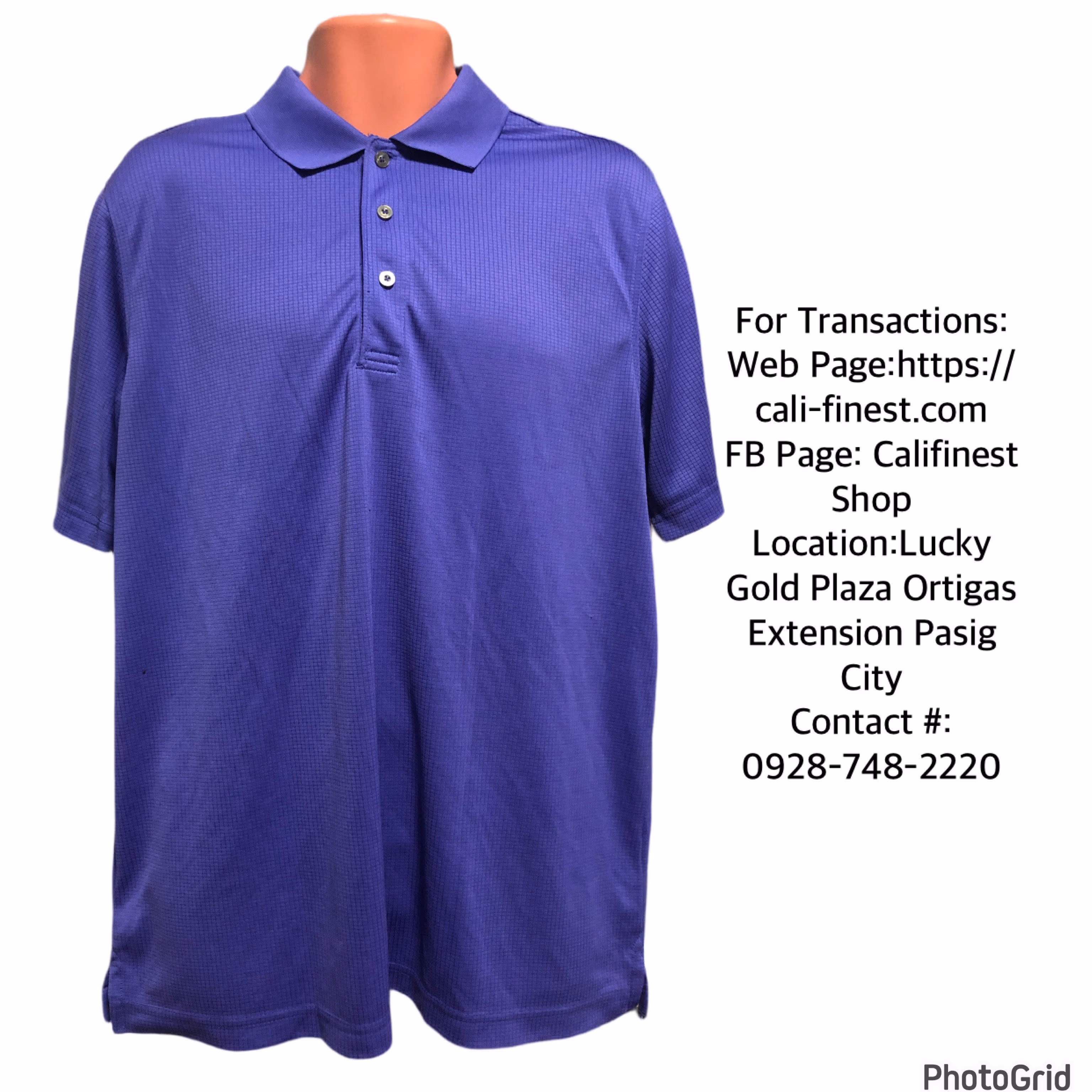 Izod Mens Polo Shirt Purple Large   T#675
