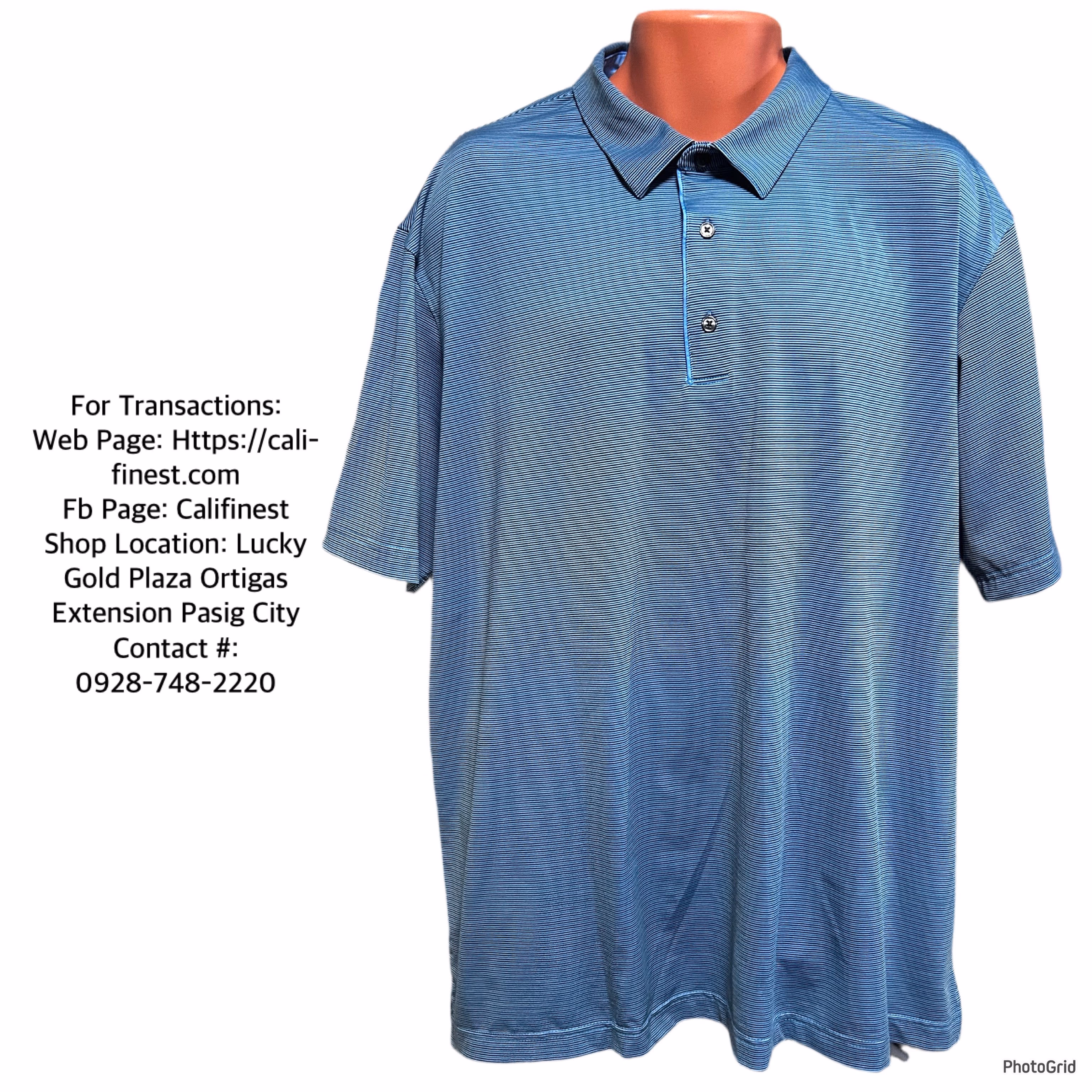 Greg Norman Men’s Blue Striped Polo Shirt size XXL