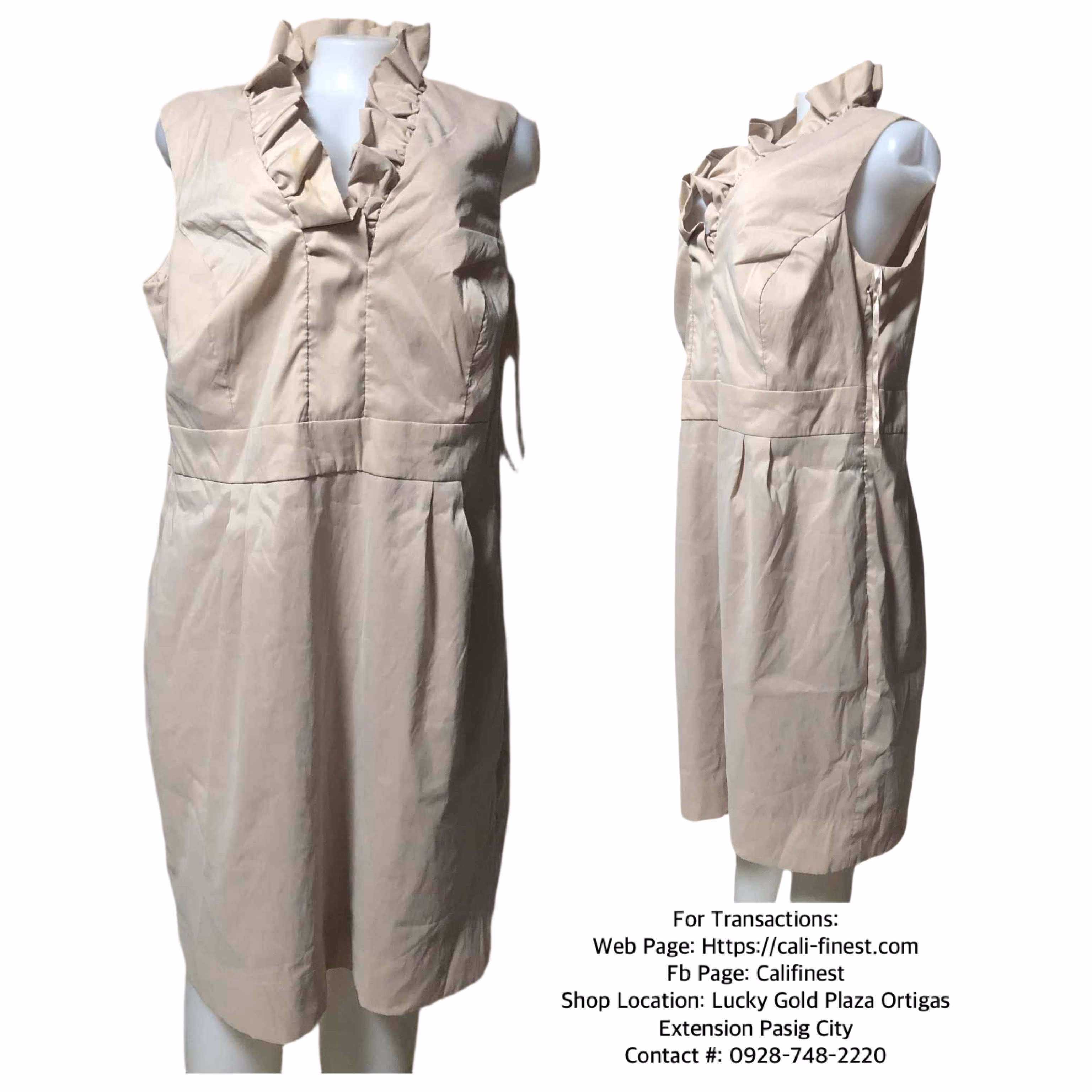 Just Taylor Womens sleeveless Dress khaki 14W  D#105 