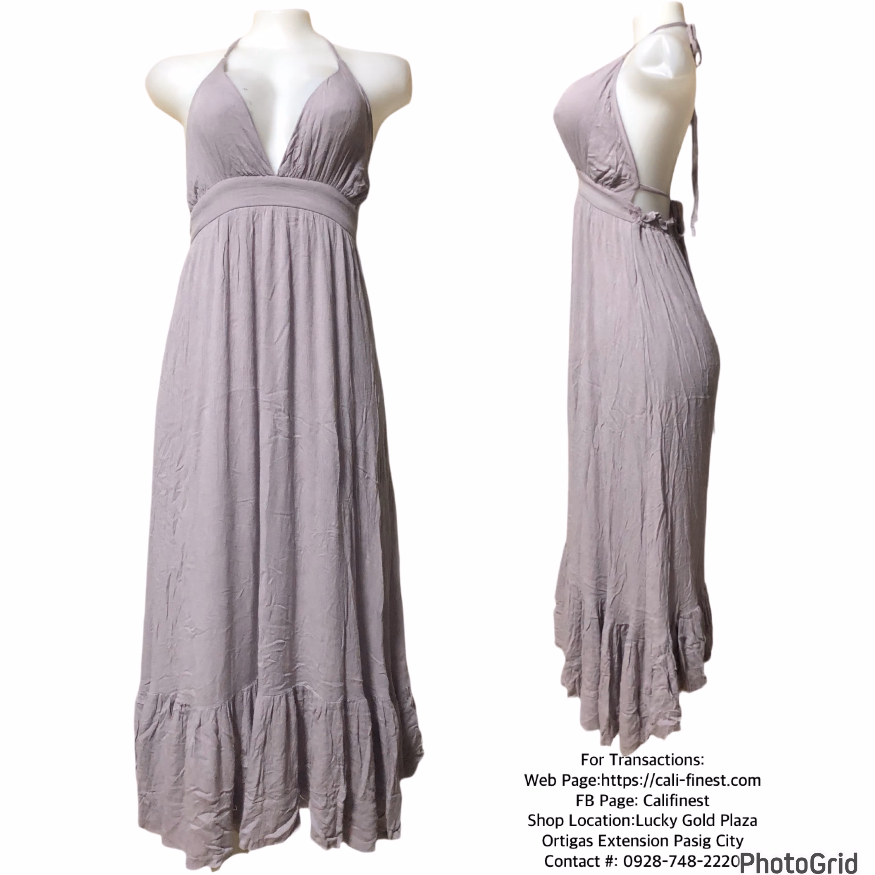 Lovely Day Women’s Purple V-neck Maxi Dress size Small