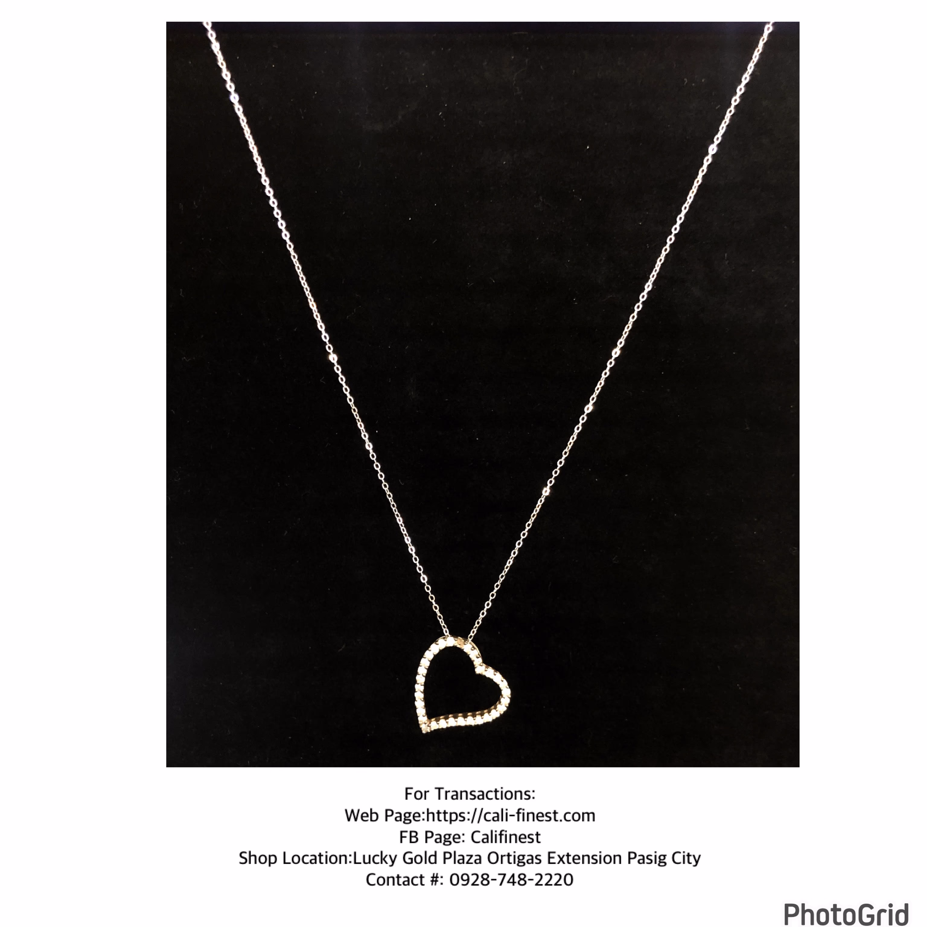 Heart shape Cubic Zircon Pendant in Sterling silver frame and Necklace Chain  FN#13