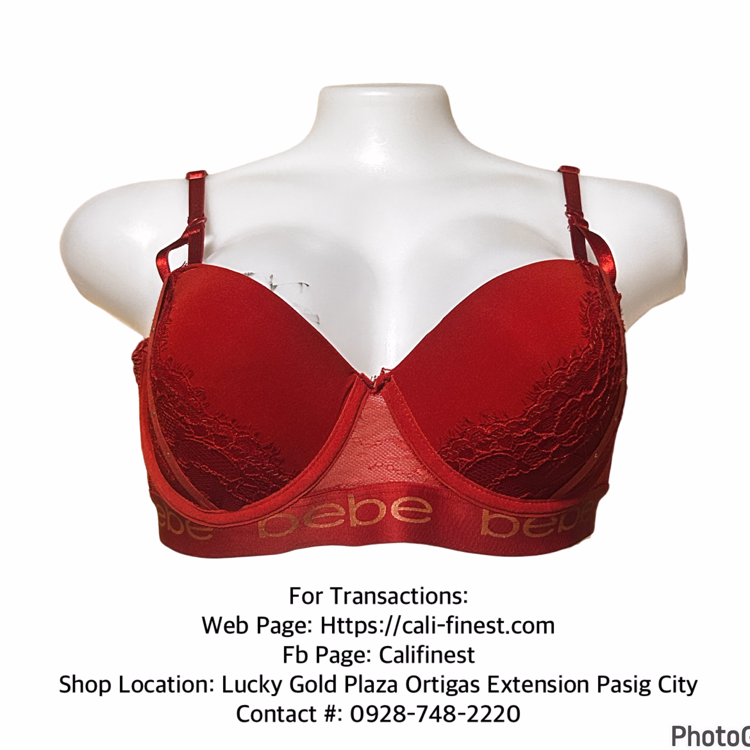 Bebe Push Up Bra Red Size 36C