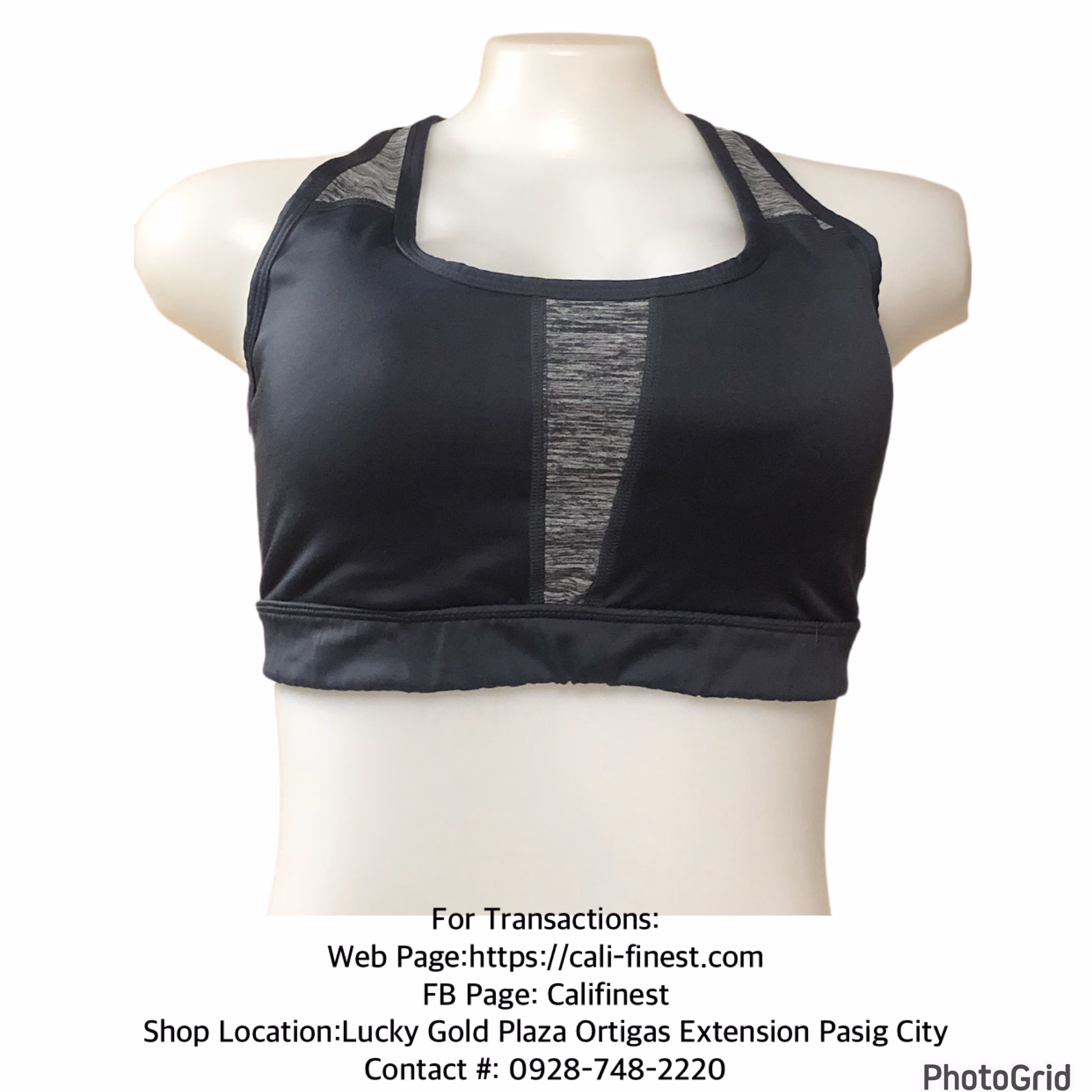 Reebok Womens  Dark Gray Sports Bra Medium   T03-577