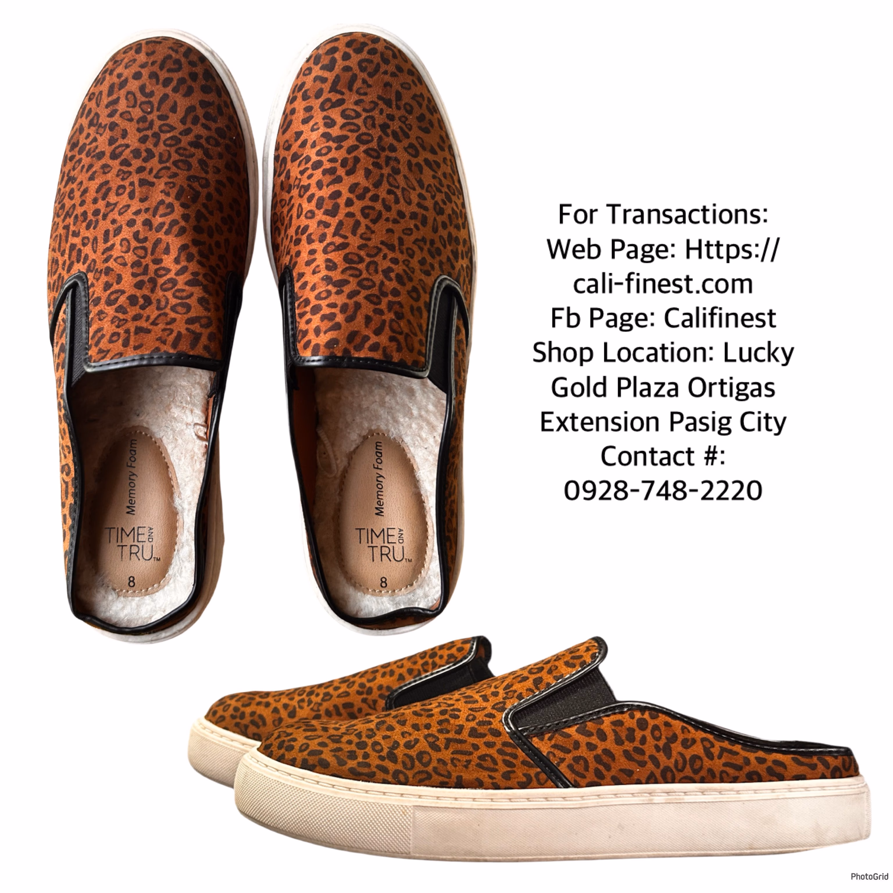 Time and Tru Leopard Print Mules Shoes for Women