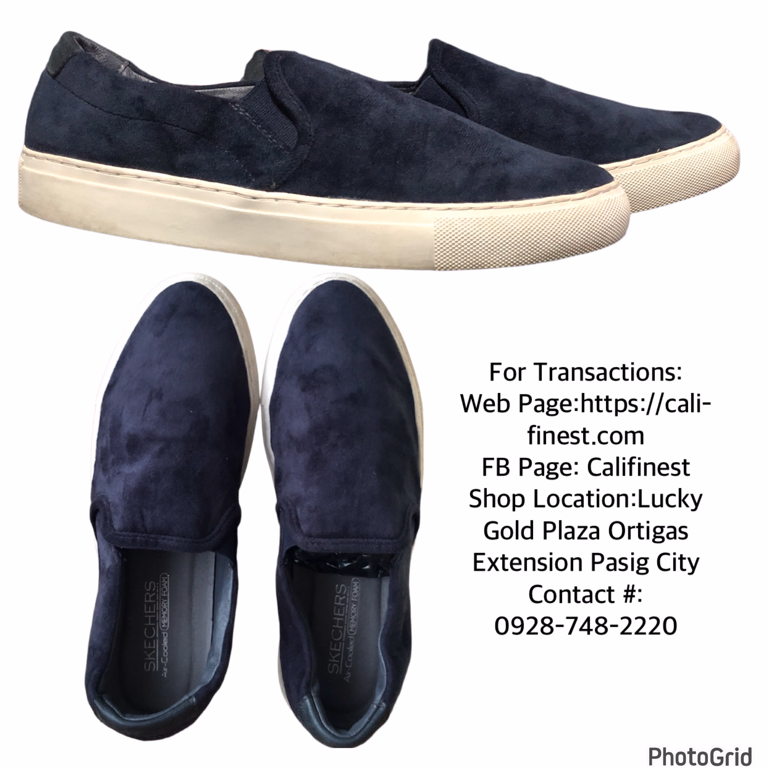 Skechers Navy Velvet Air-cooled Memory Foam Slip-On Sneakers Shoes For women   S#0043