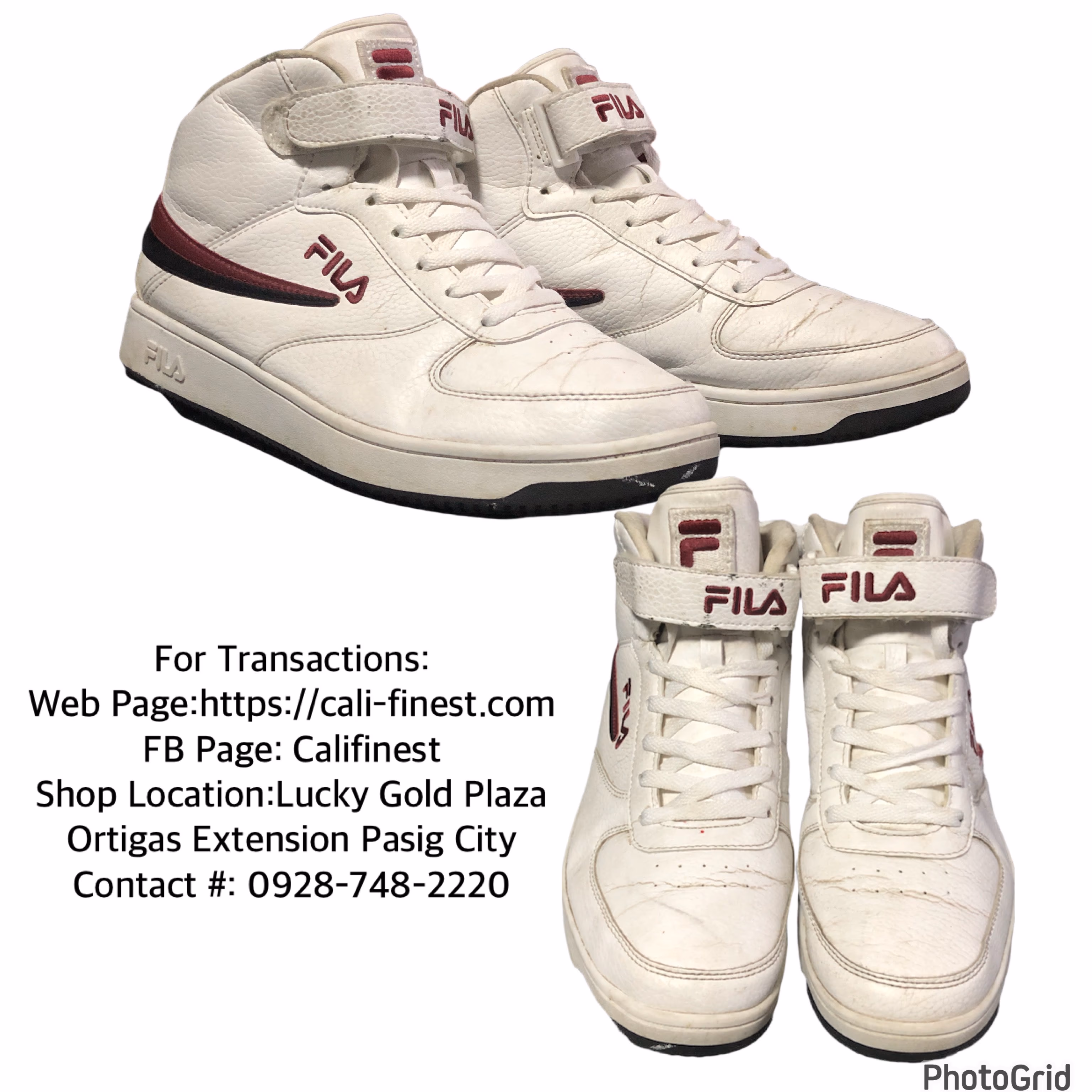 FILA High Mid Top white sneaker shoes For Men   S#0071