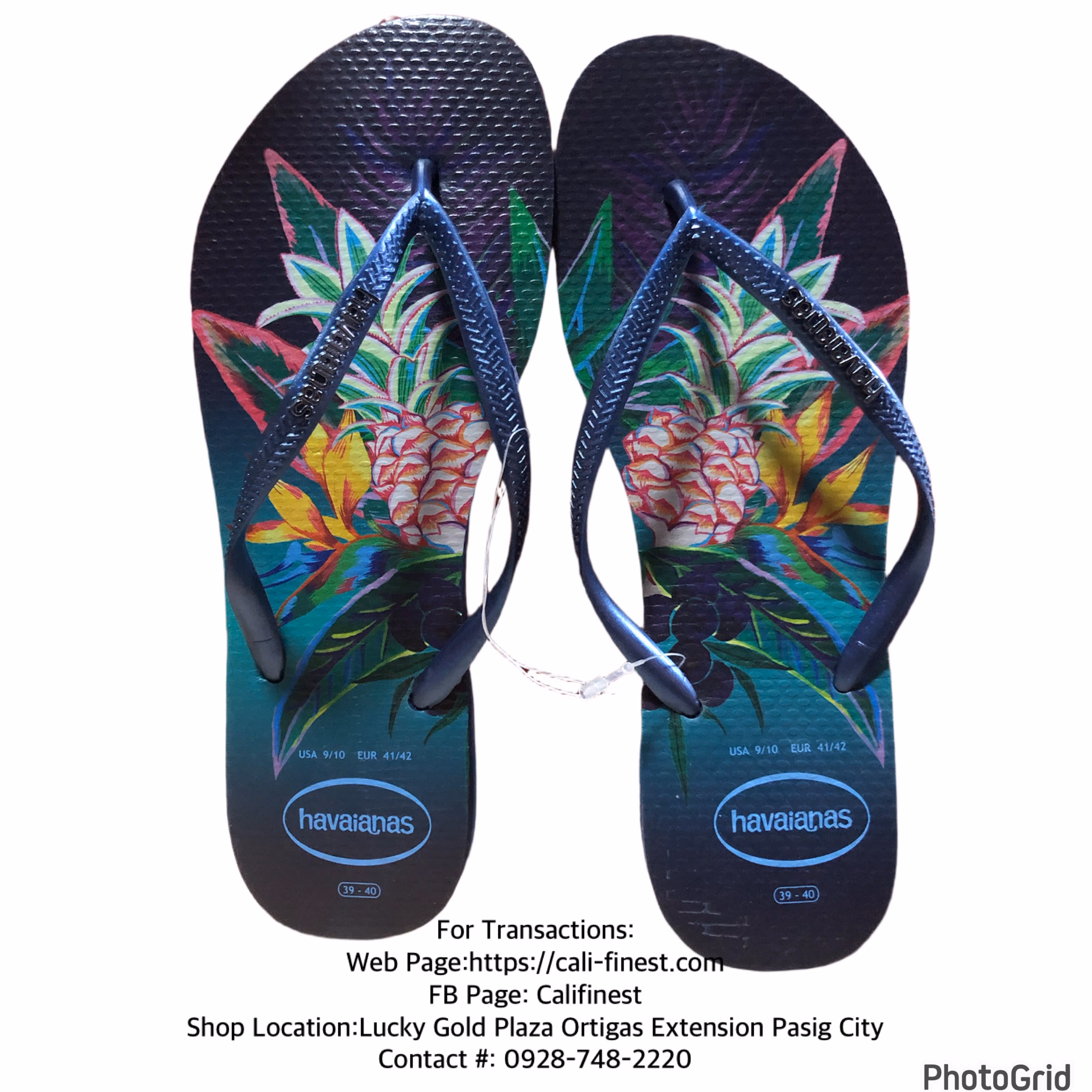 Havaianas slim tropical Flip Flop Sandal Navy BlueFor Women   S#0086