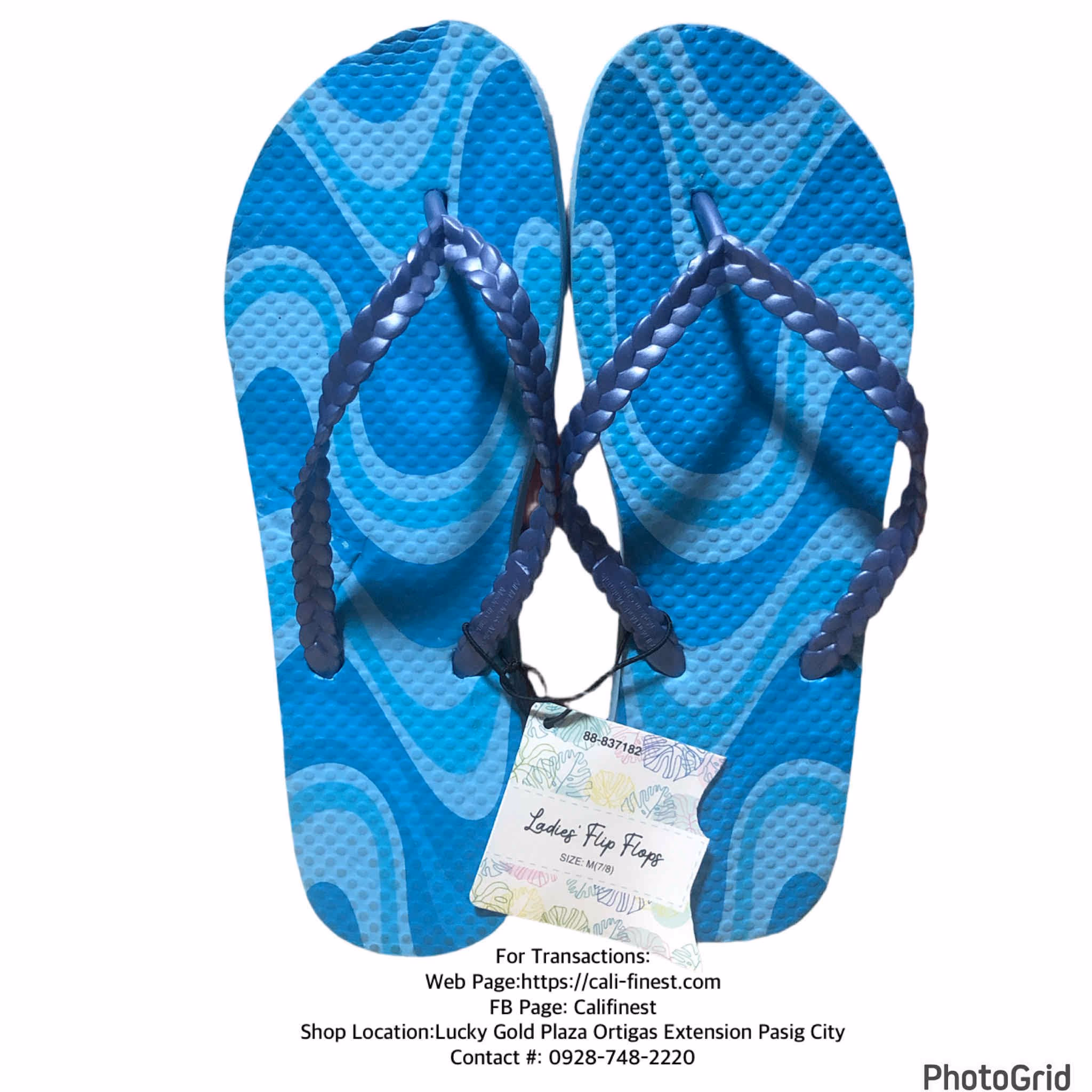 Blue Ladies Flip Flops Slide   S#0088