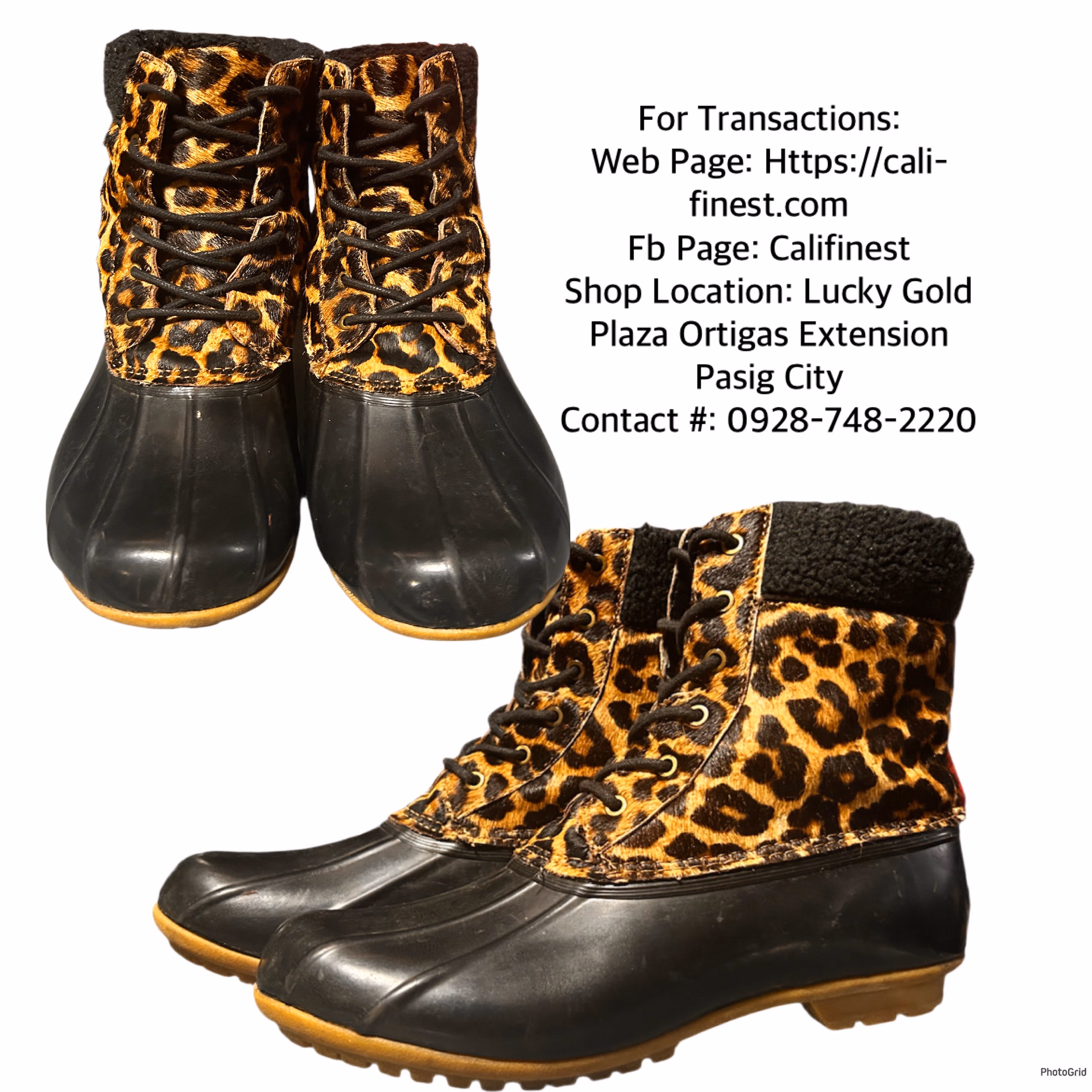 Sam Edelman caldwell leopard hair leather Duck Boots For Men   S#0089 