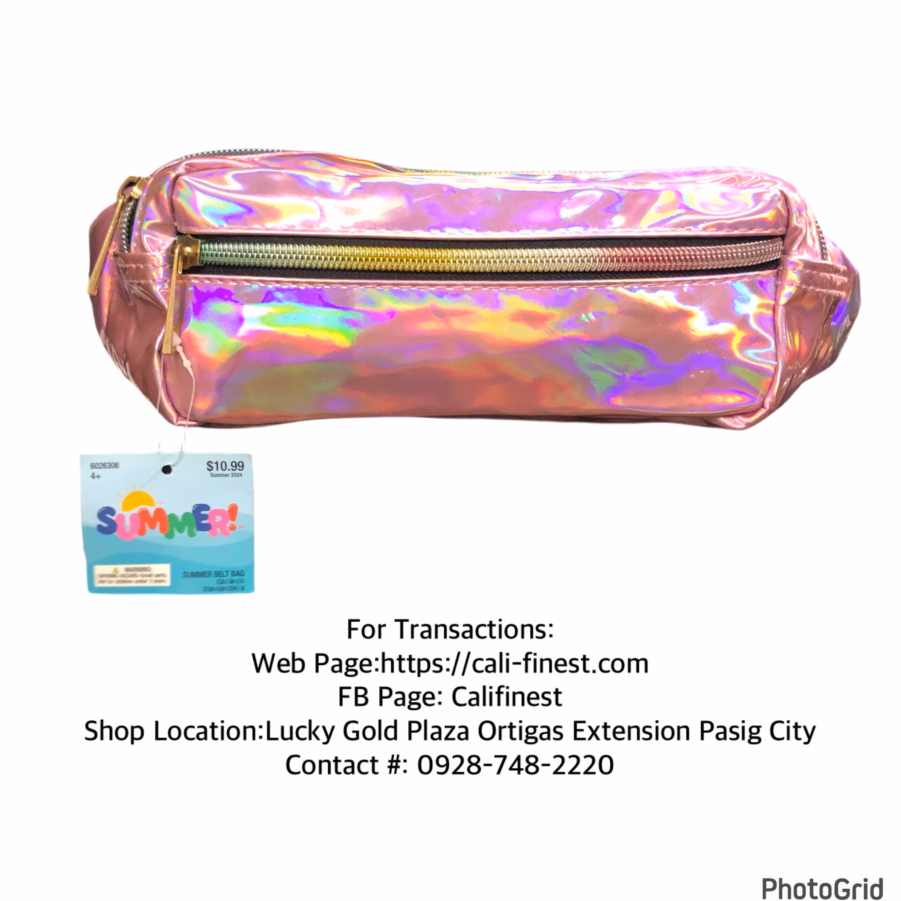 Summer! Pink Iridescent Holographic Waist Fanny Pack Bag