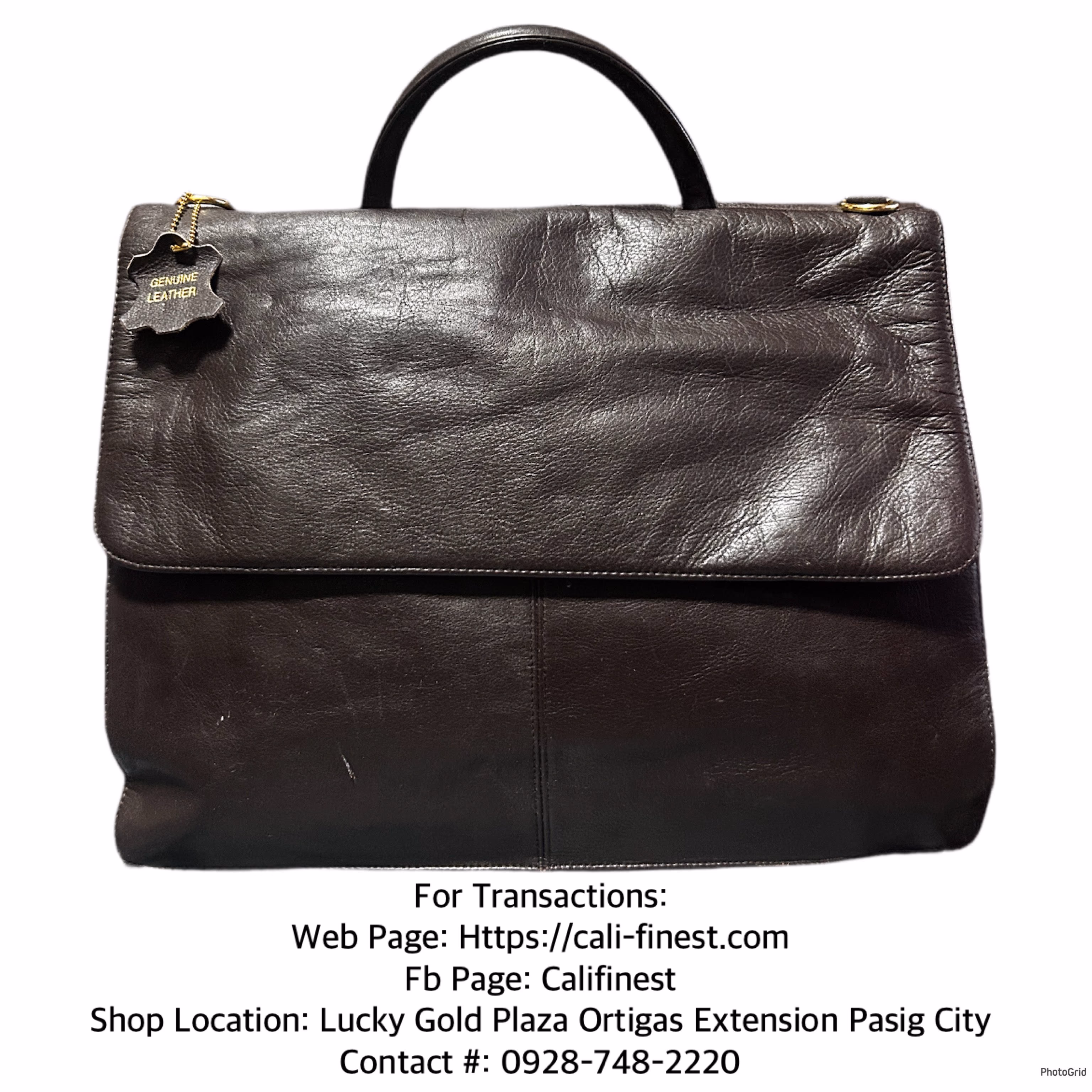 Valerie stevens Organizers Brown Genuine Briefcase  leather Case Bag   BA#0040 