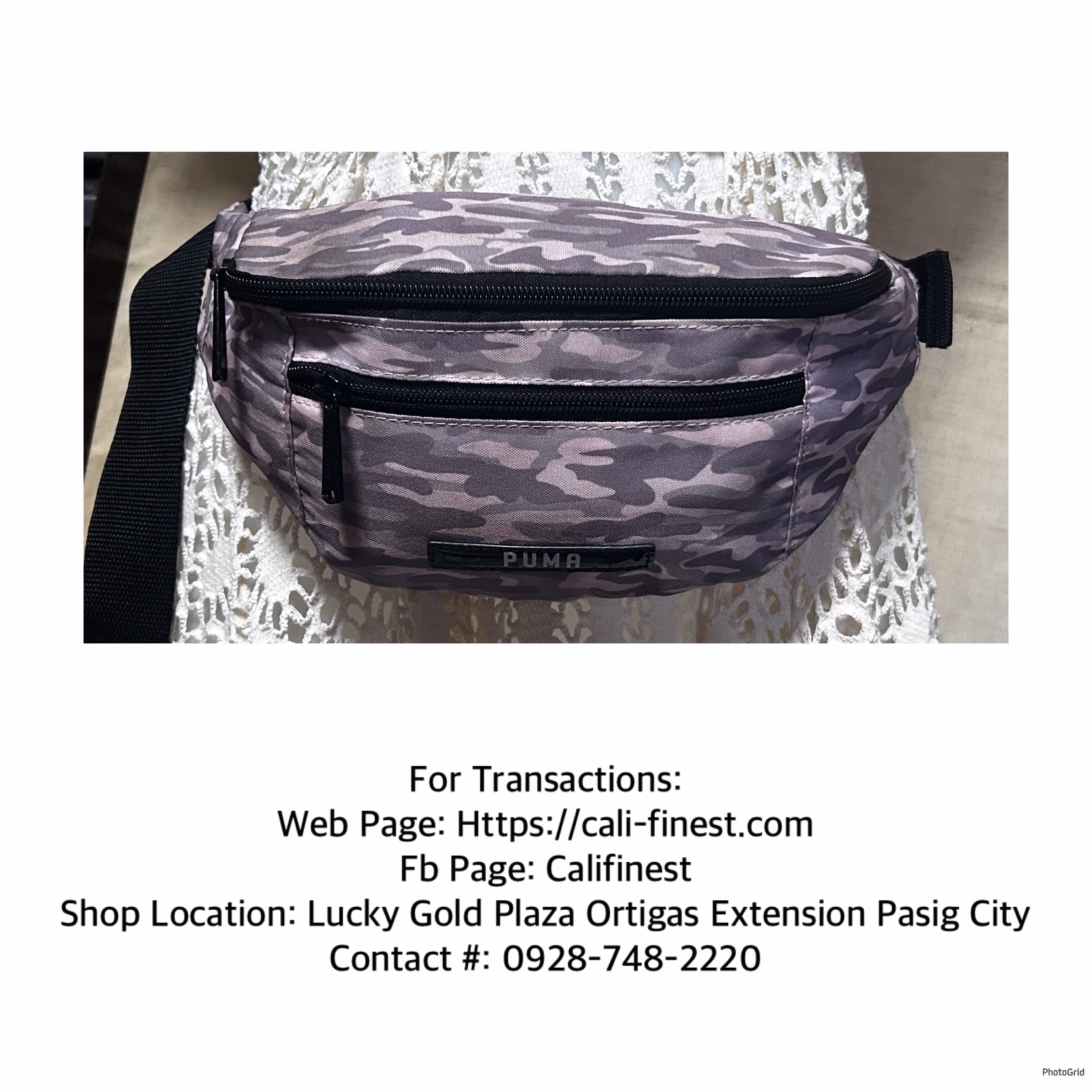 Puma Waist Bag with Pink and Gray Camouflage Pattern