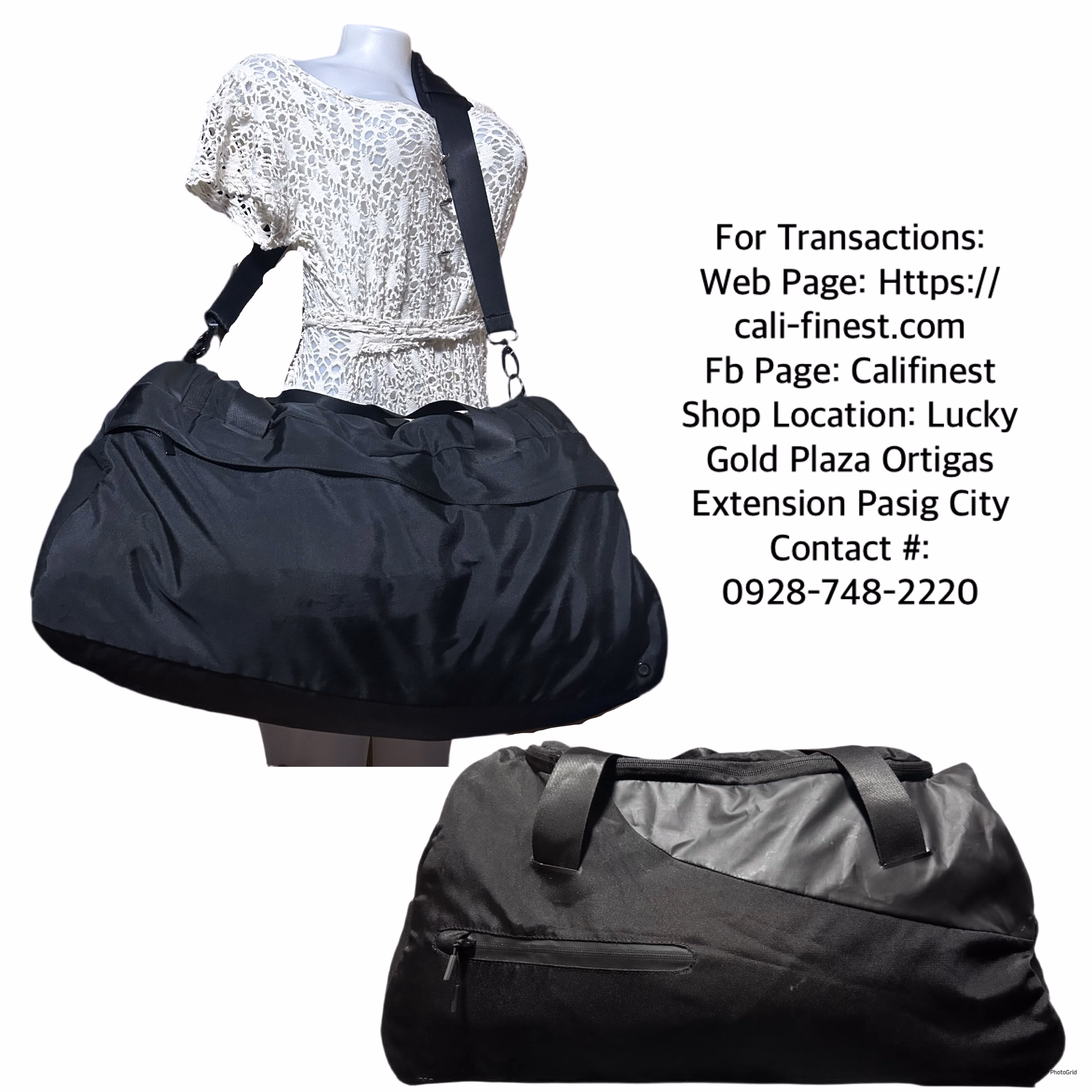 All in Motion Duffel Black Large Bag