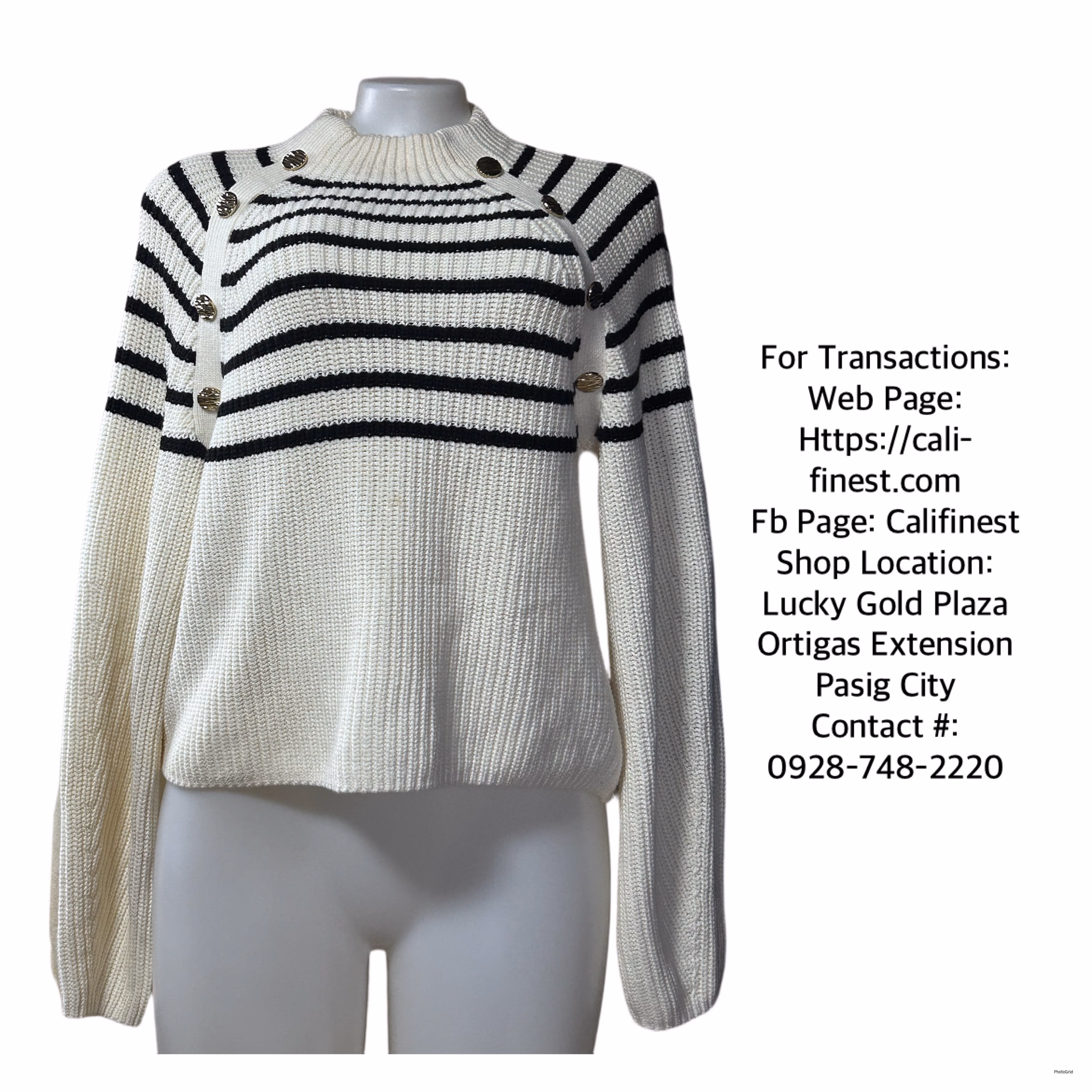 H&M Womens Stripped Knitted Sweater XS  T#001 