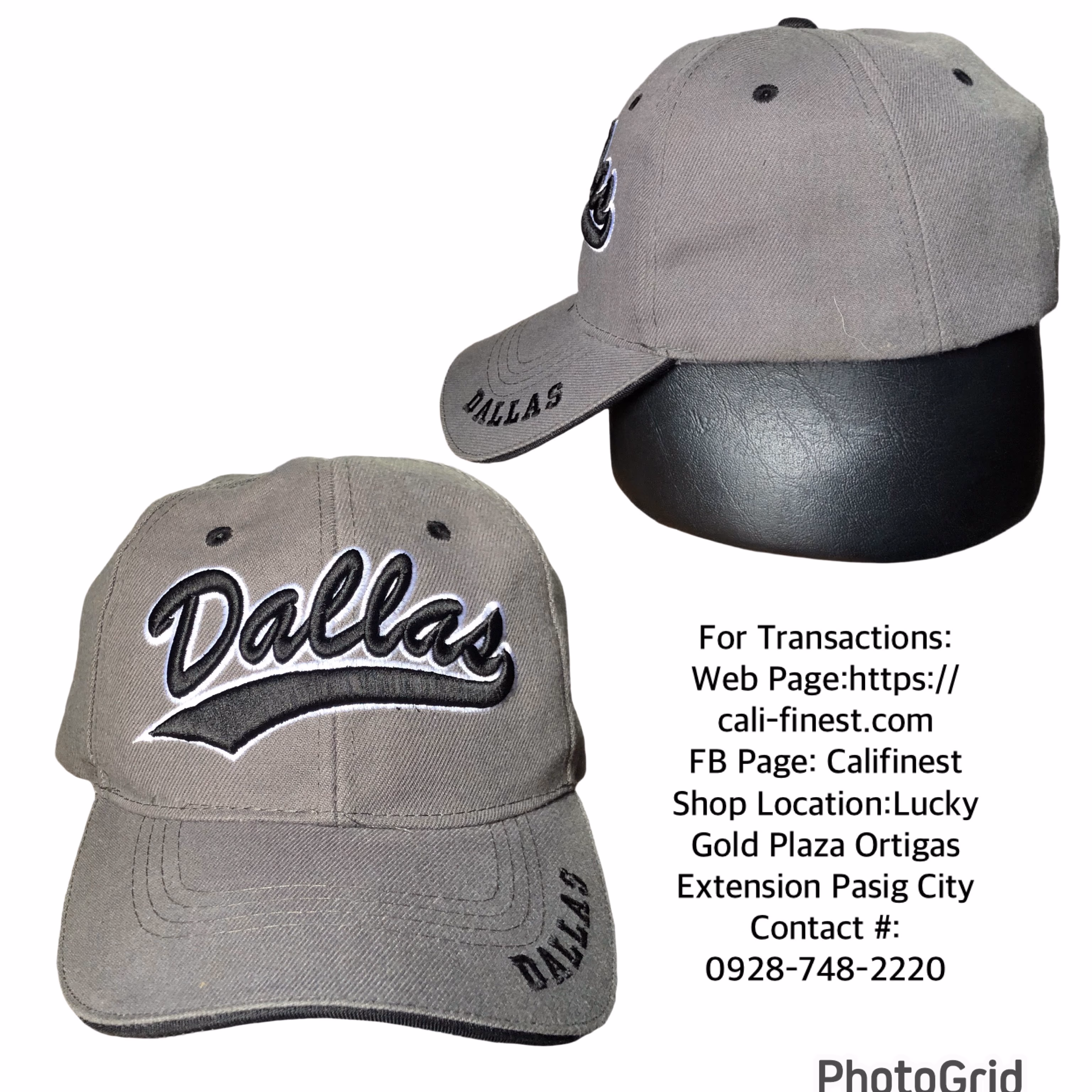 Dallas Embroidered Logo in Grey Cap Adjustable Hat