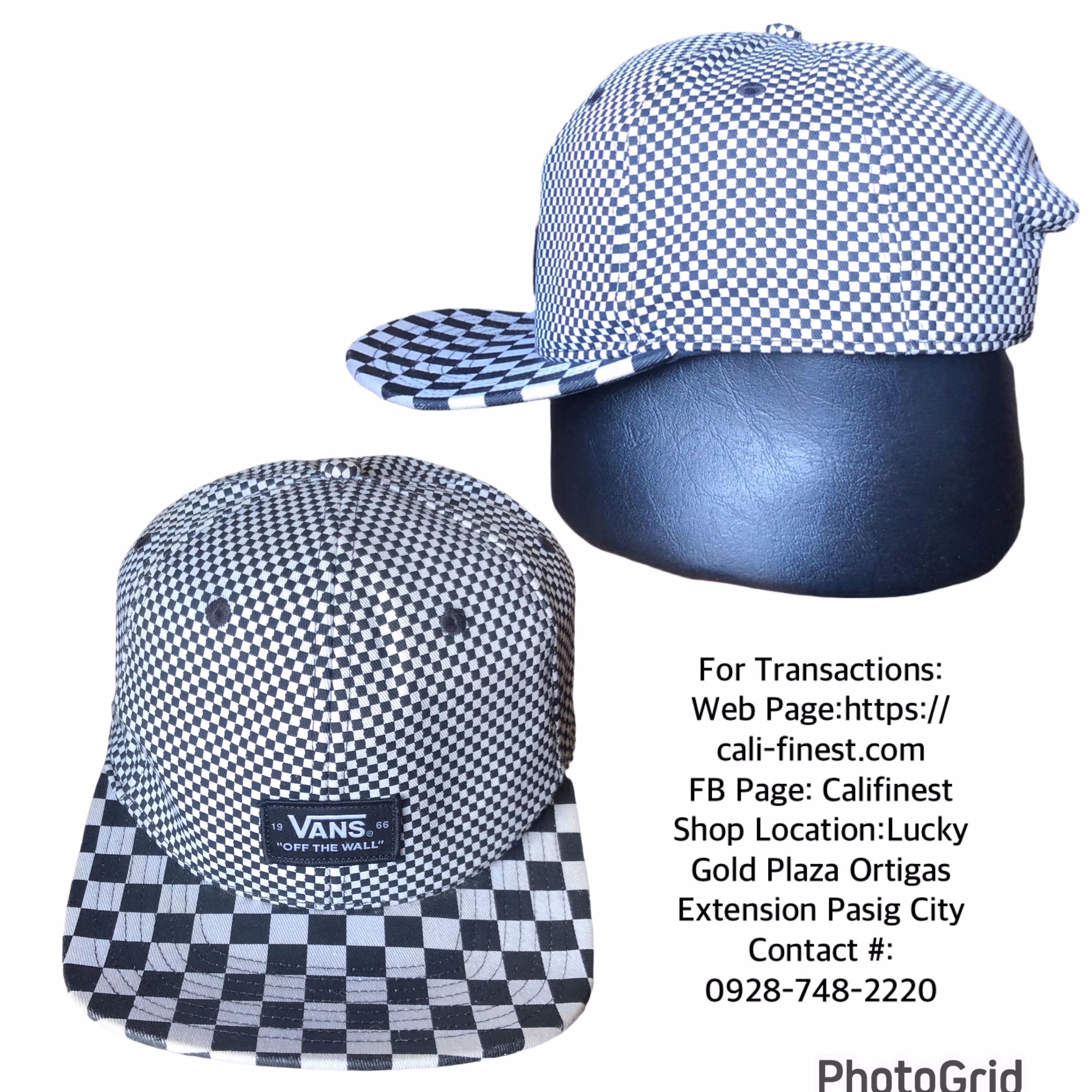 Vans Black White 1966 Off the Wall Checkers Hat Adjustable 