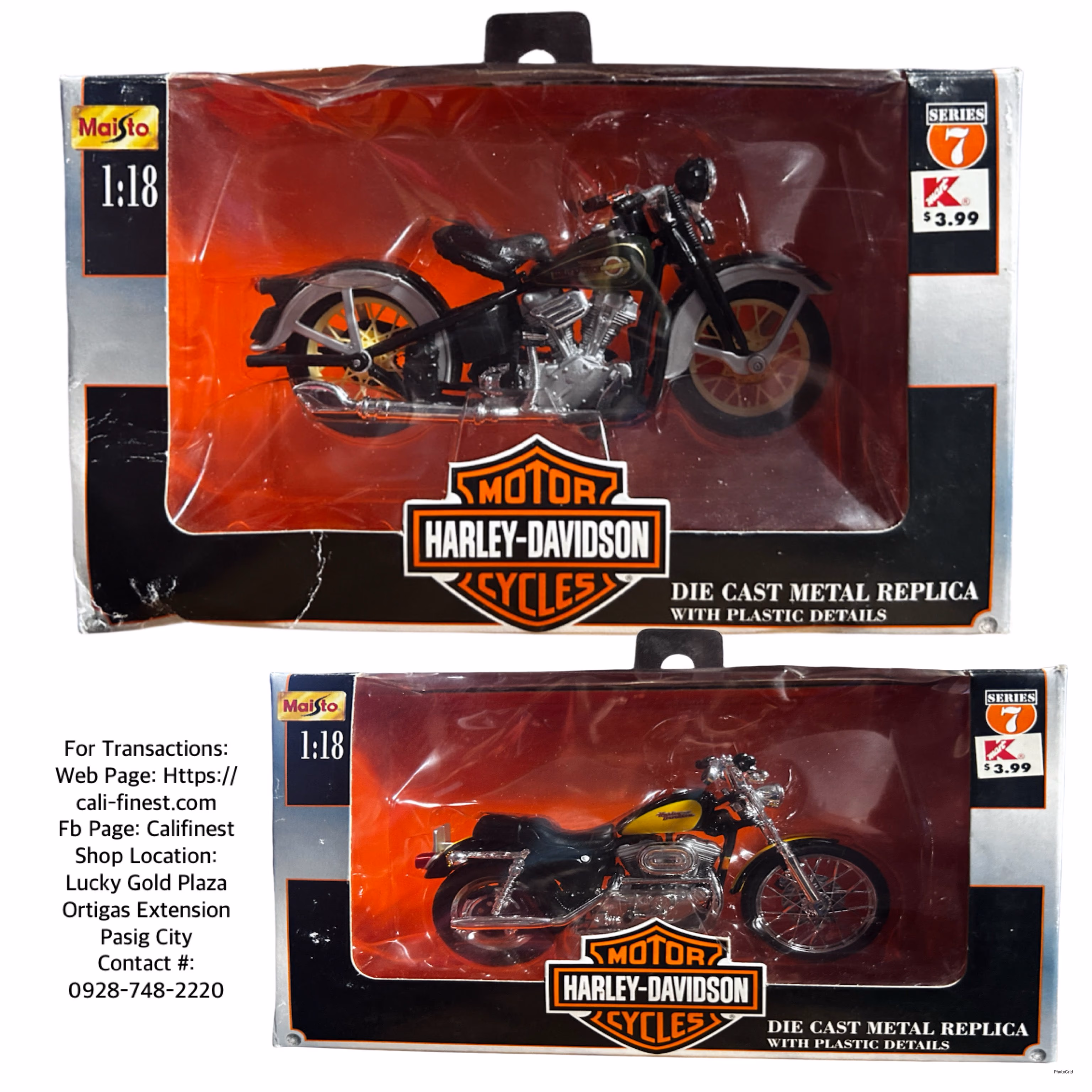 Harley -Davidson Motorcycle Die Cast Metal Replica with Plastic Details   CO#0014 