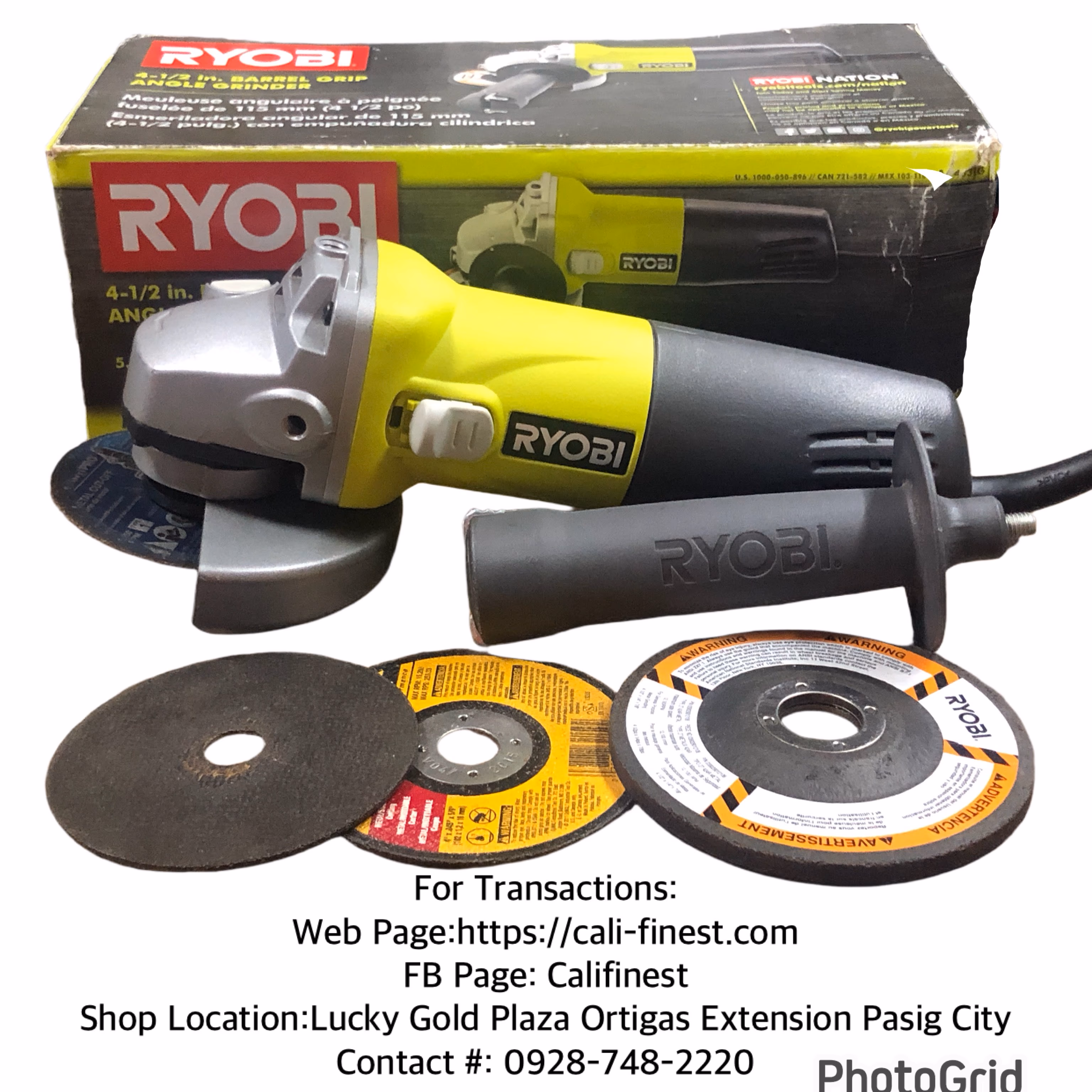 RYOBI 4-1/2in. Barrel Grip Angle Grinder 5.5 Amps  PT#002 
