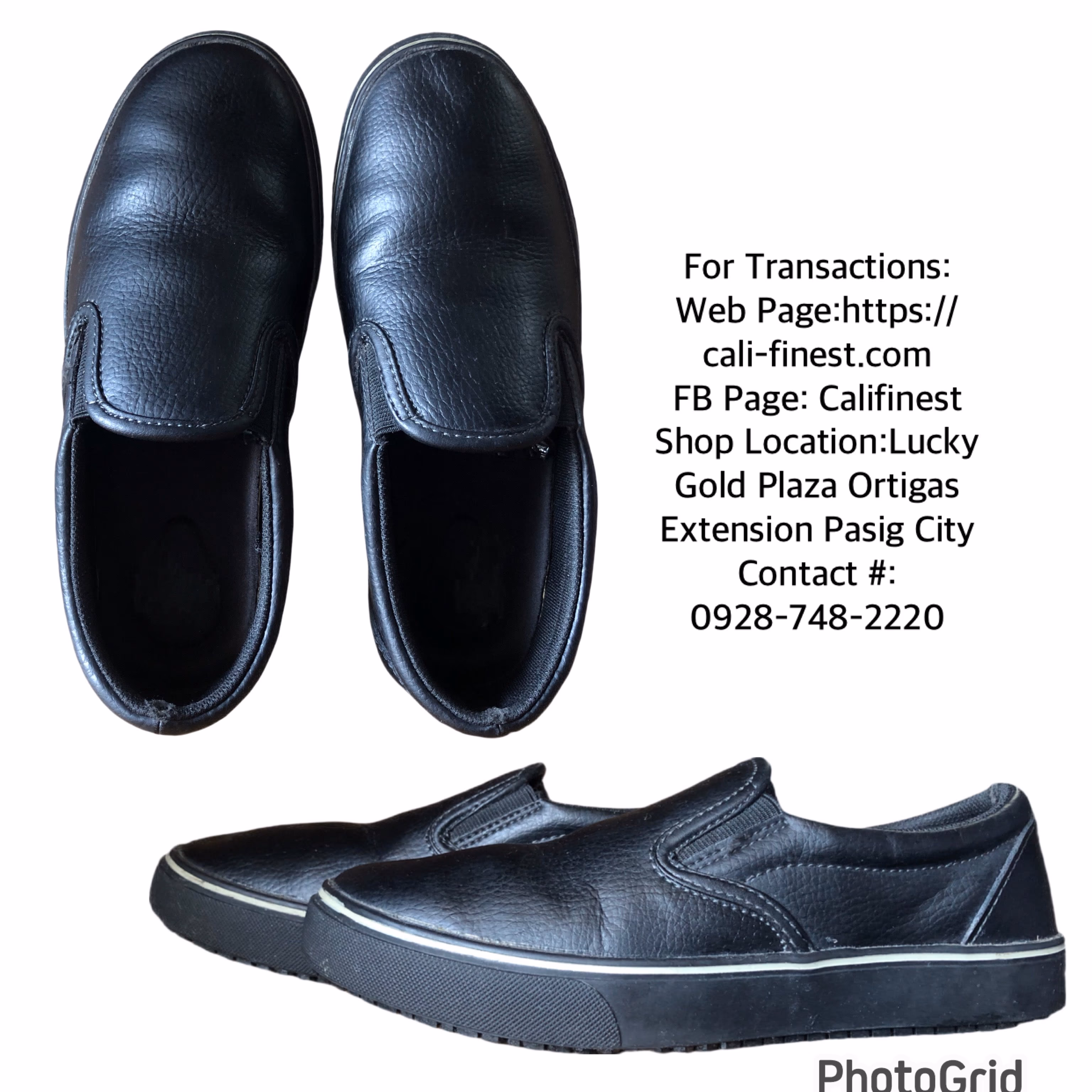 Tredsafe Mens 4 Womens 5w Slip Resistant Black Leather Shoes