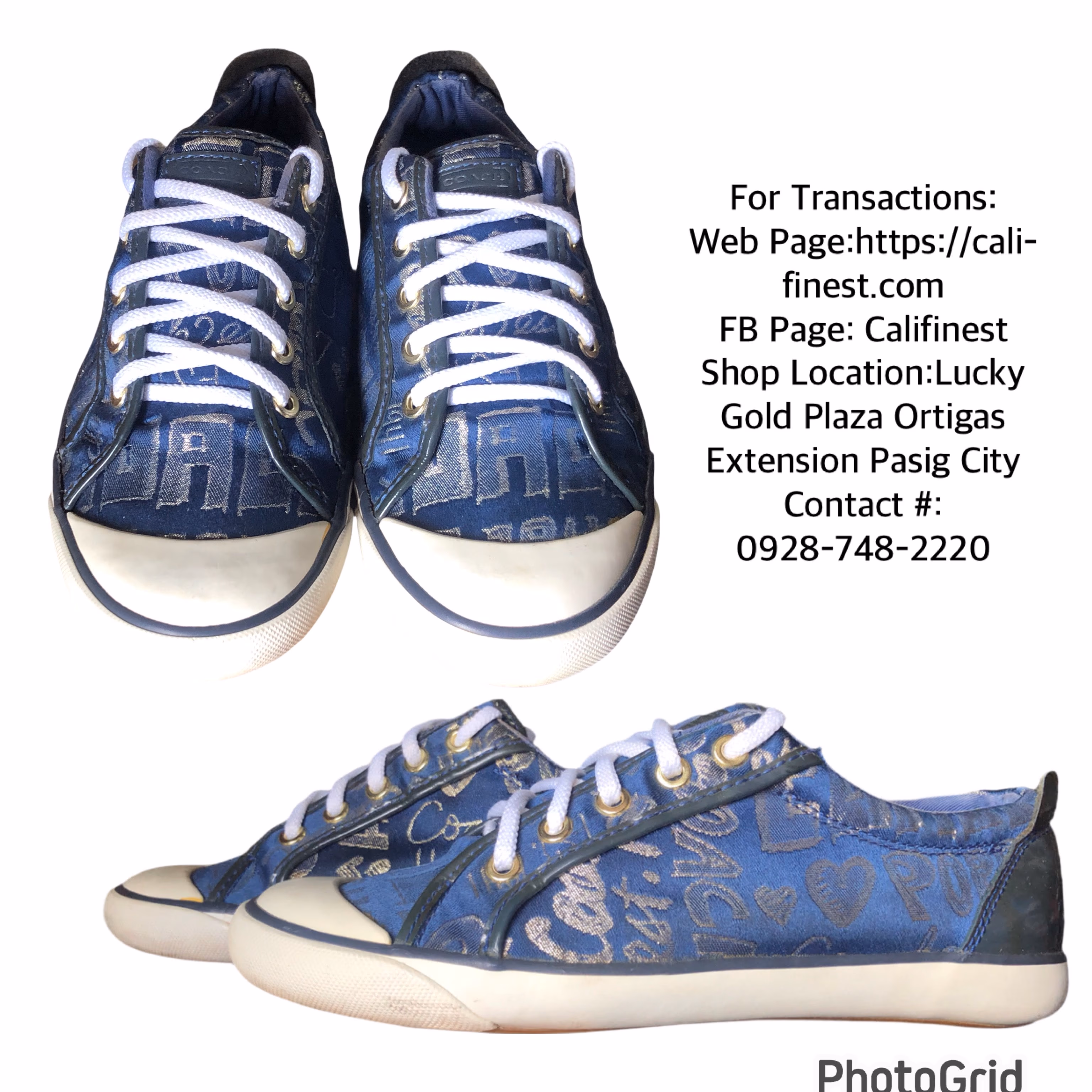 COACH Barrett POPPY Shoes Sneakers Womens 8 1/2B Graphic Print Graffiti Y2K