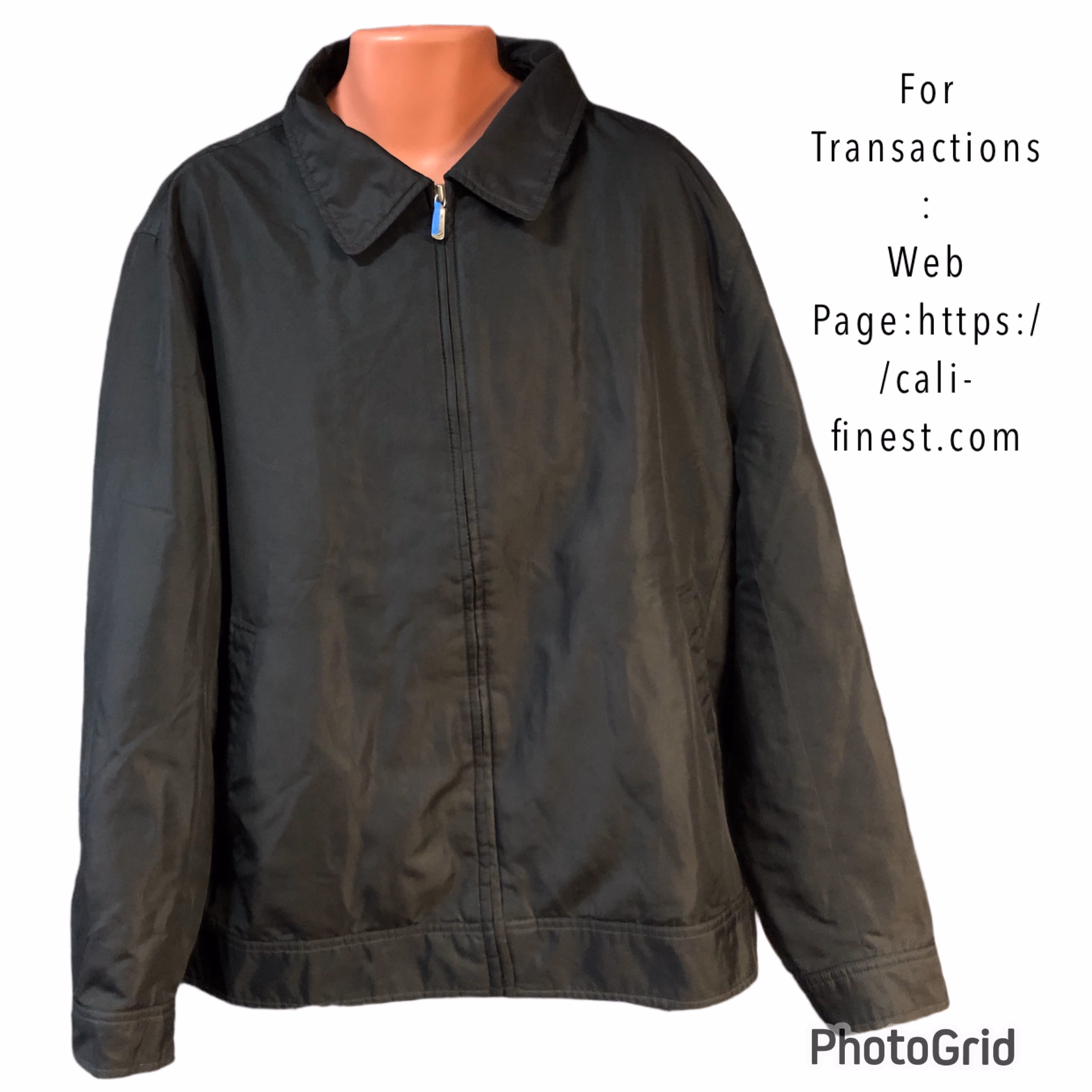 Joseph Abboud Outerwear Mens Black Collar Full Zip Jacket   J#0022 