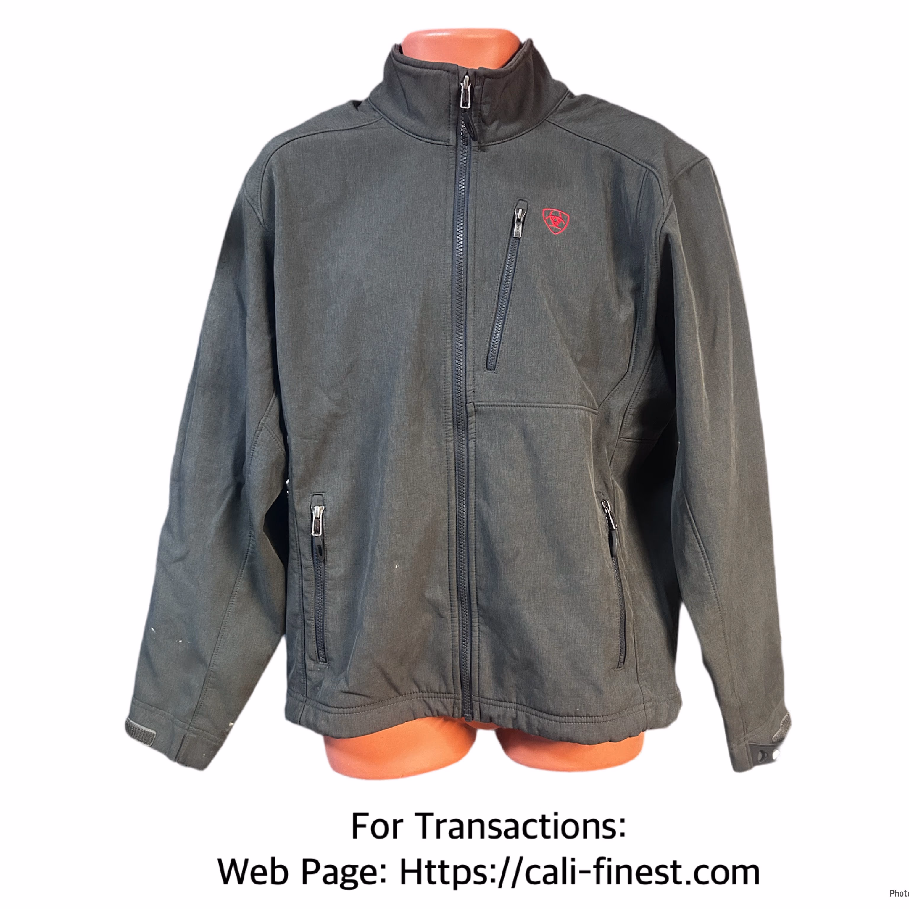 Ariat Men’s Logo 2.0 Americana Charcoal Gray SoftShell Jacket 