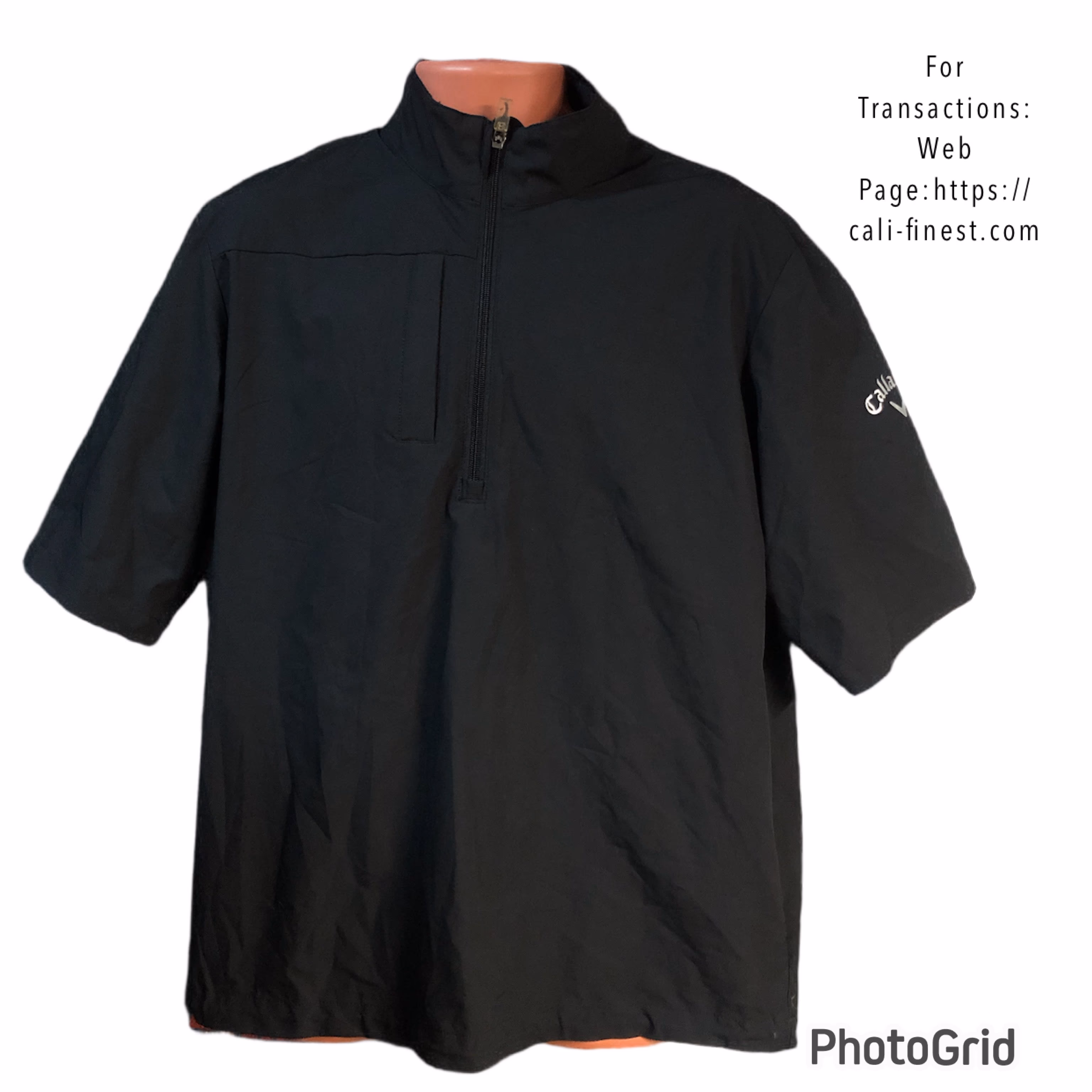 Callaway Weather Series Men Windbreaker  Black Shirt   T#0035  
