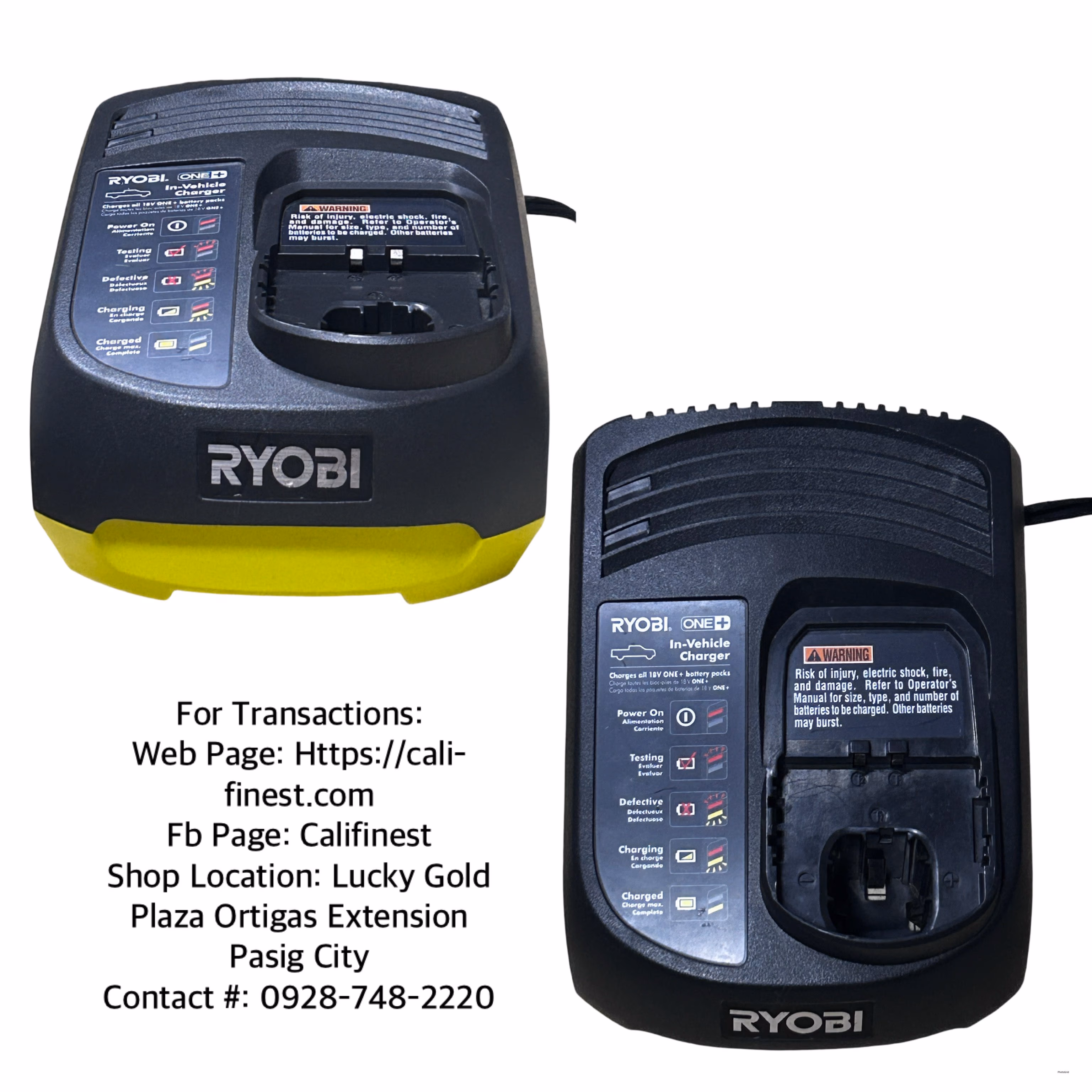 Ryobi Battery Charger P131 Ryobi Car Charger, Tool Only