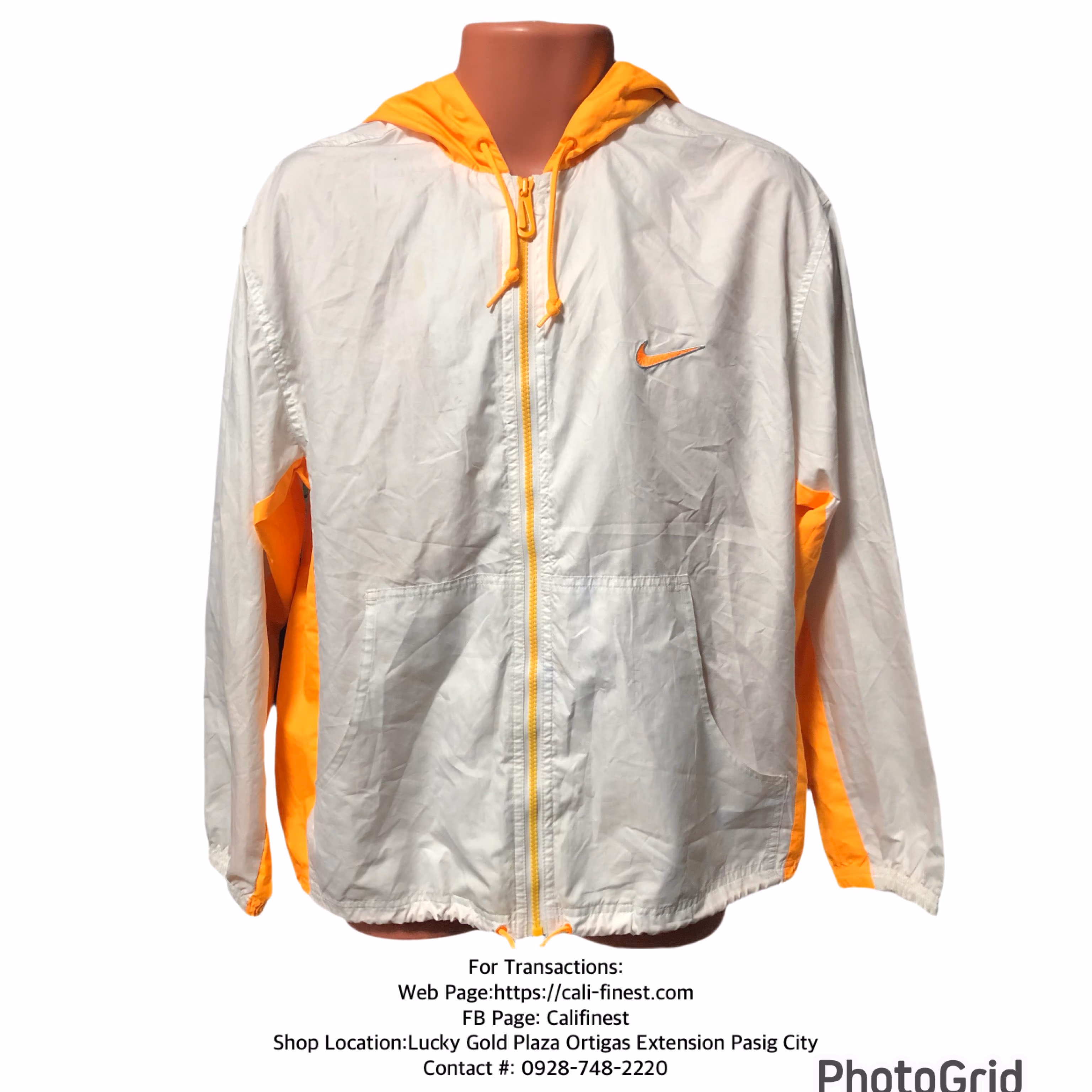 Nike Men’s Orange Nylon Windbreaker Jacket