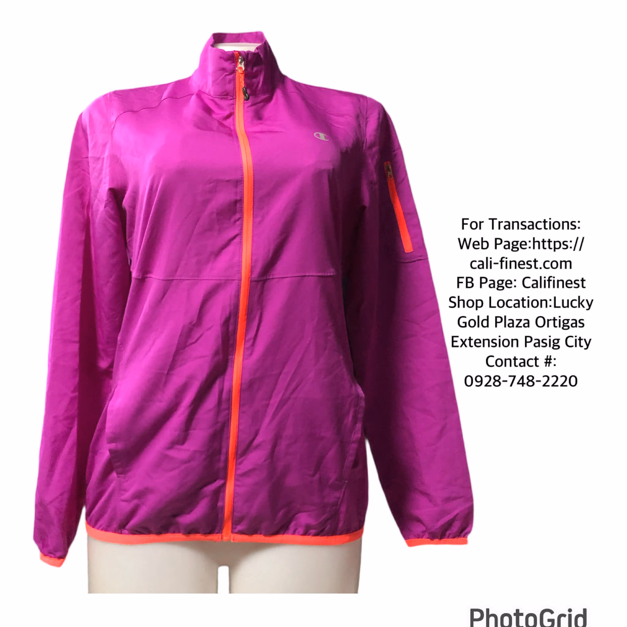 Champion Jacket Womens Small Purple Elite Full Zip Activewear Pockets Workout 