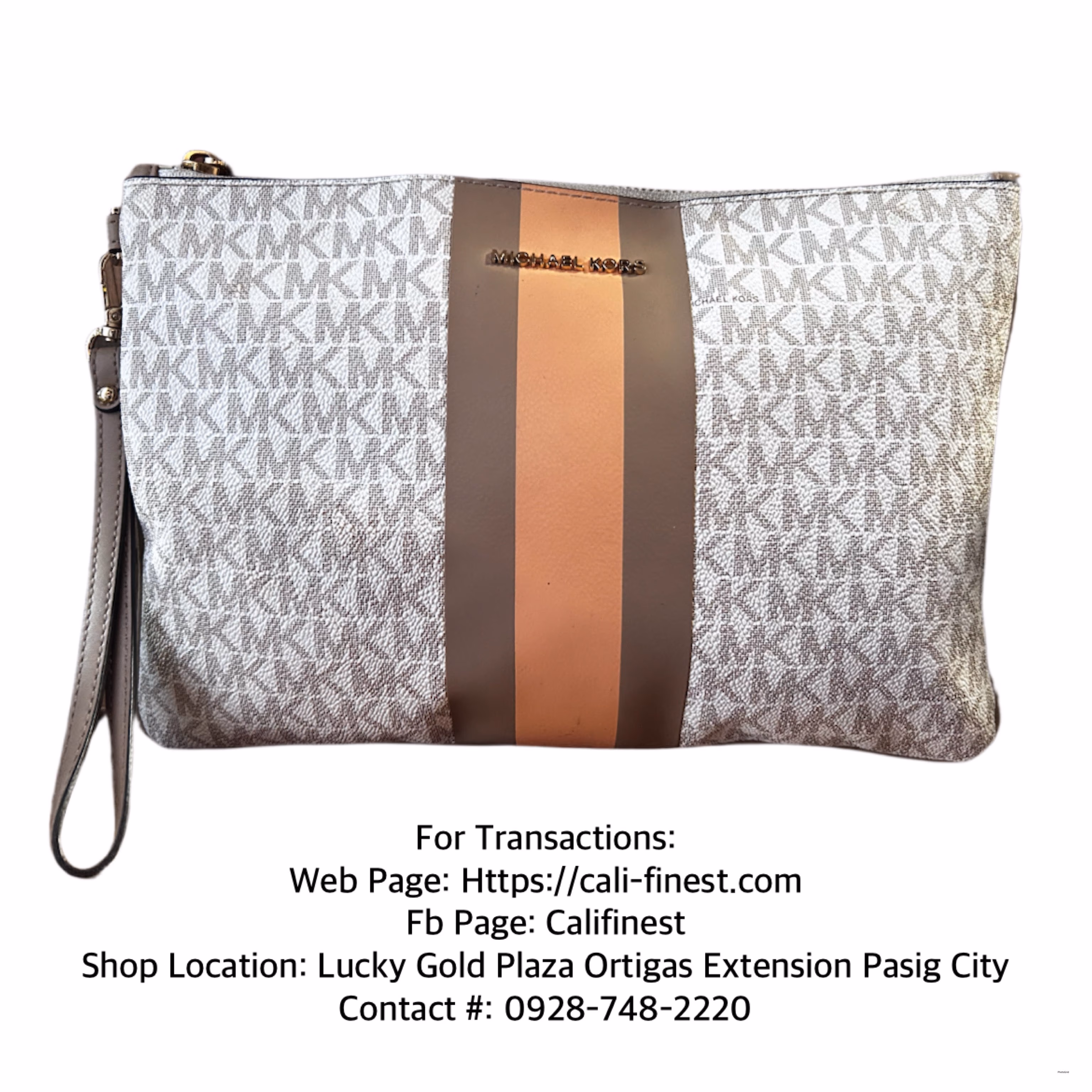 Michael kors Jet Set Signature Large Zip Pouch 