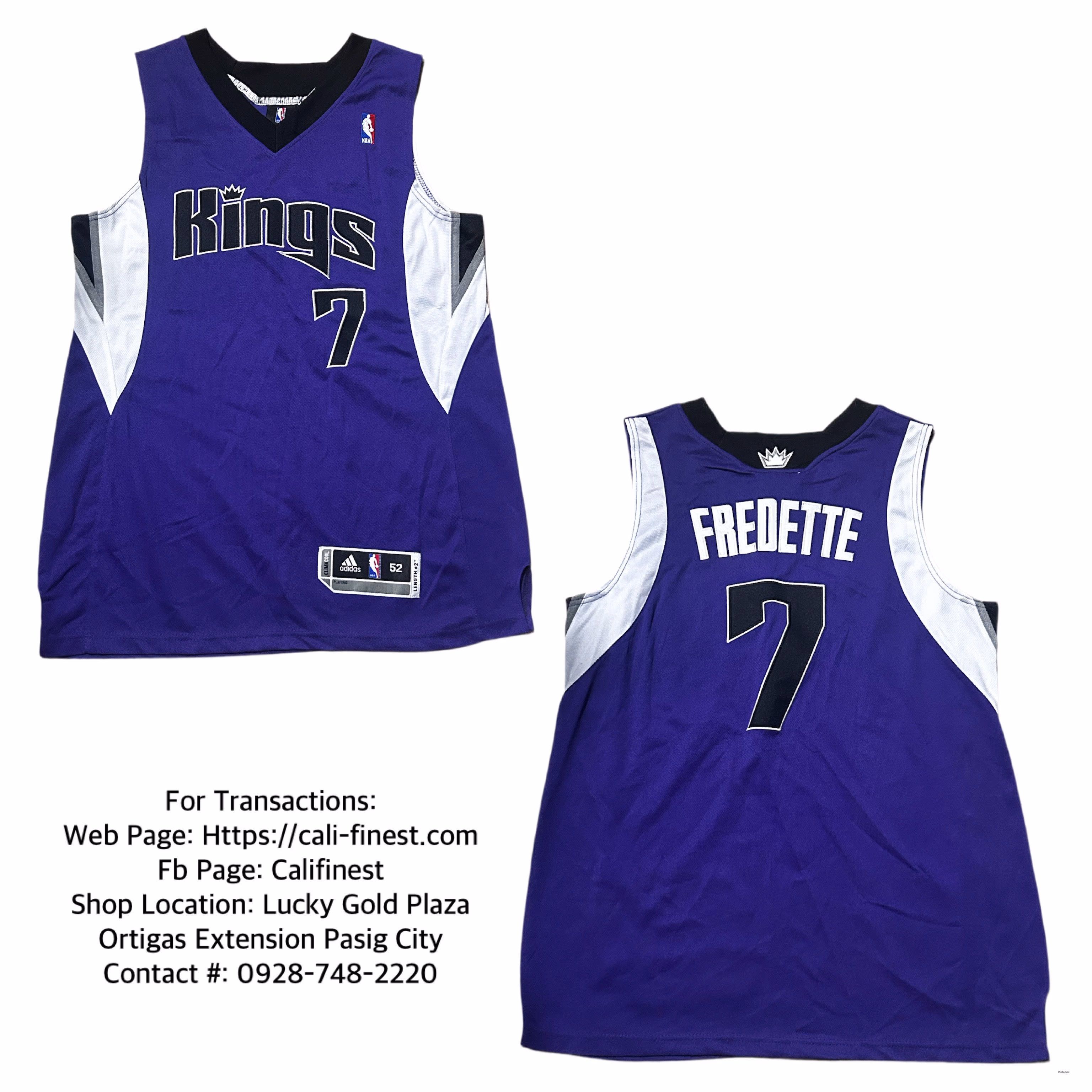 JIMMER FREDETTE NBA SACRAMENTO KINGS 7 CLIMACOOL SWINGMAN Jersey 