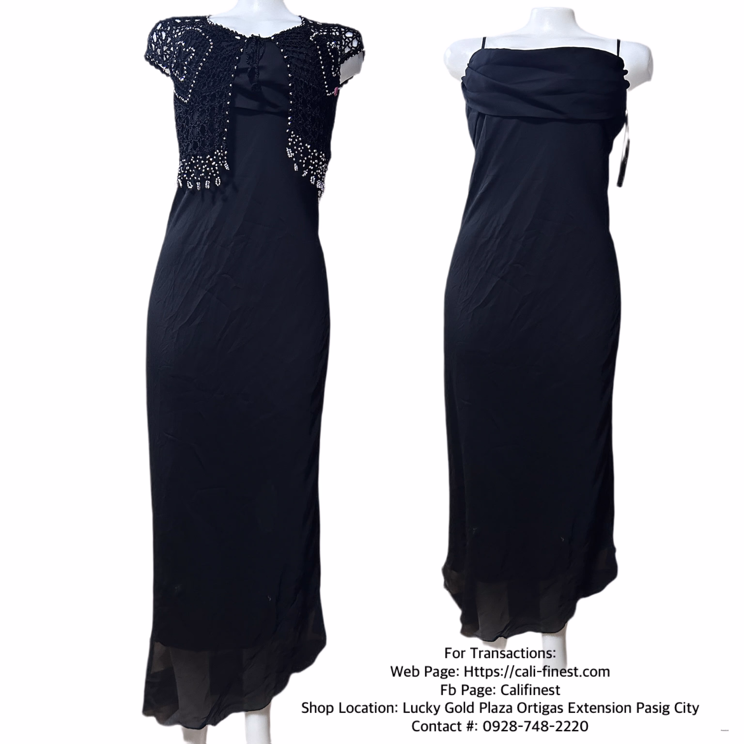 ALYN PAIGE New York Black Long strap Dress Size 5/6 Brandnew   D#001 
