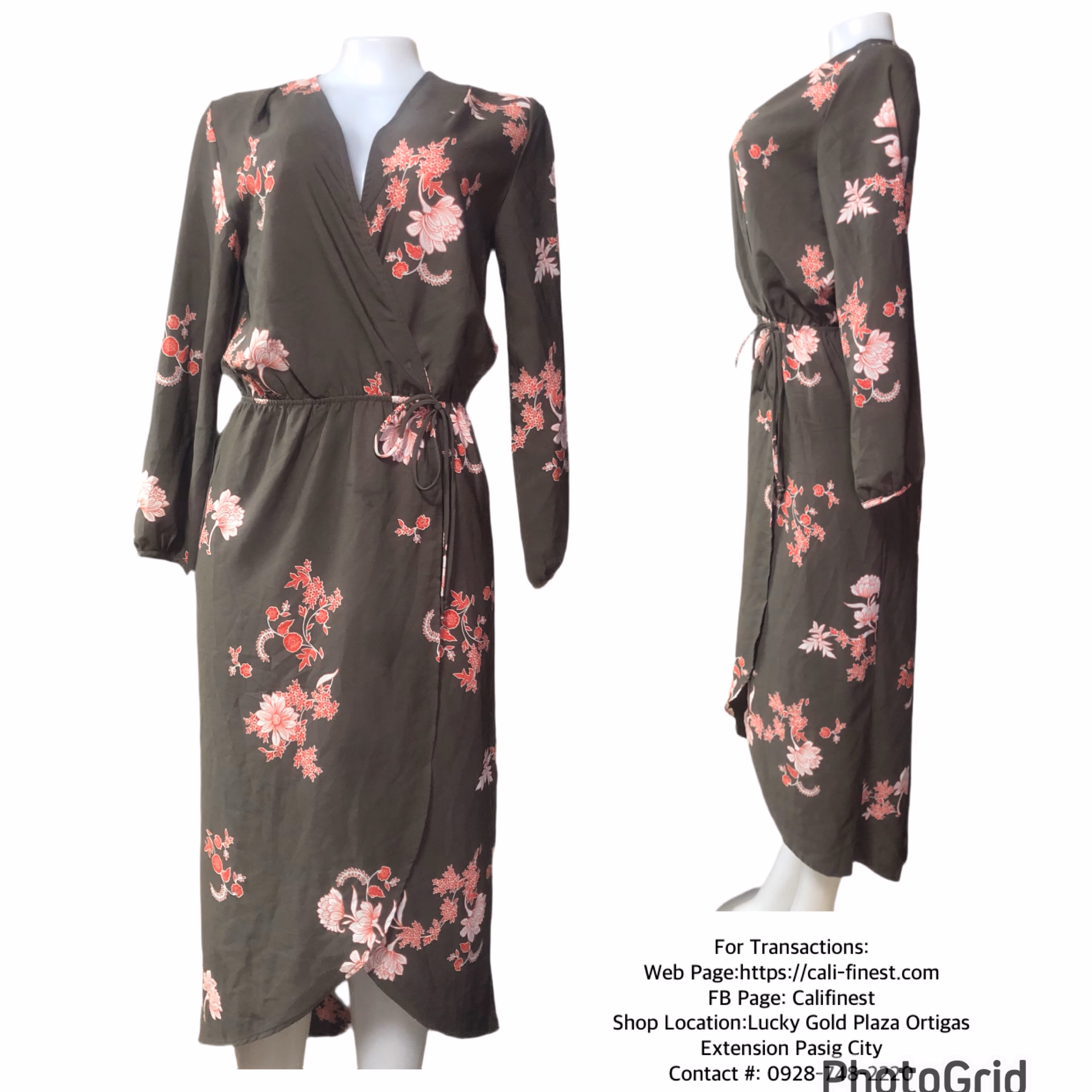 Fraiche By J Brown Long Sleeve Below Knee Dress Small 