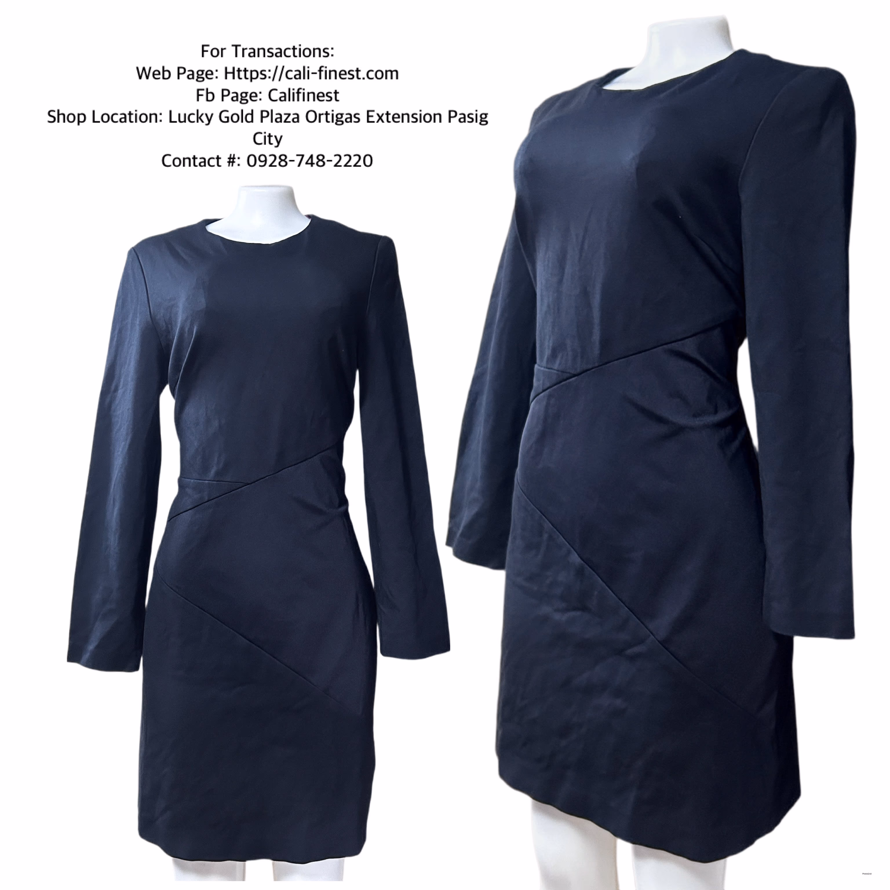 Tommy Hilfiger Black Long Sleeve above Knee Dress Size 4  D#12 