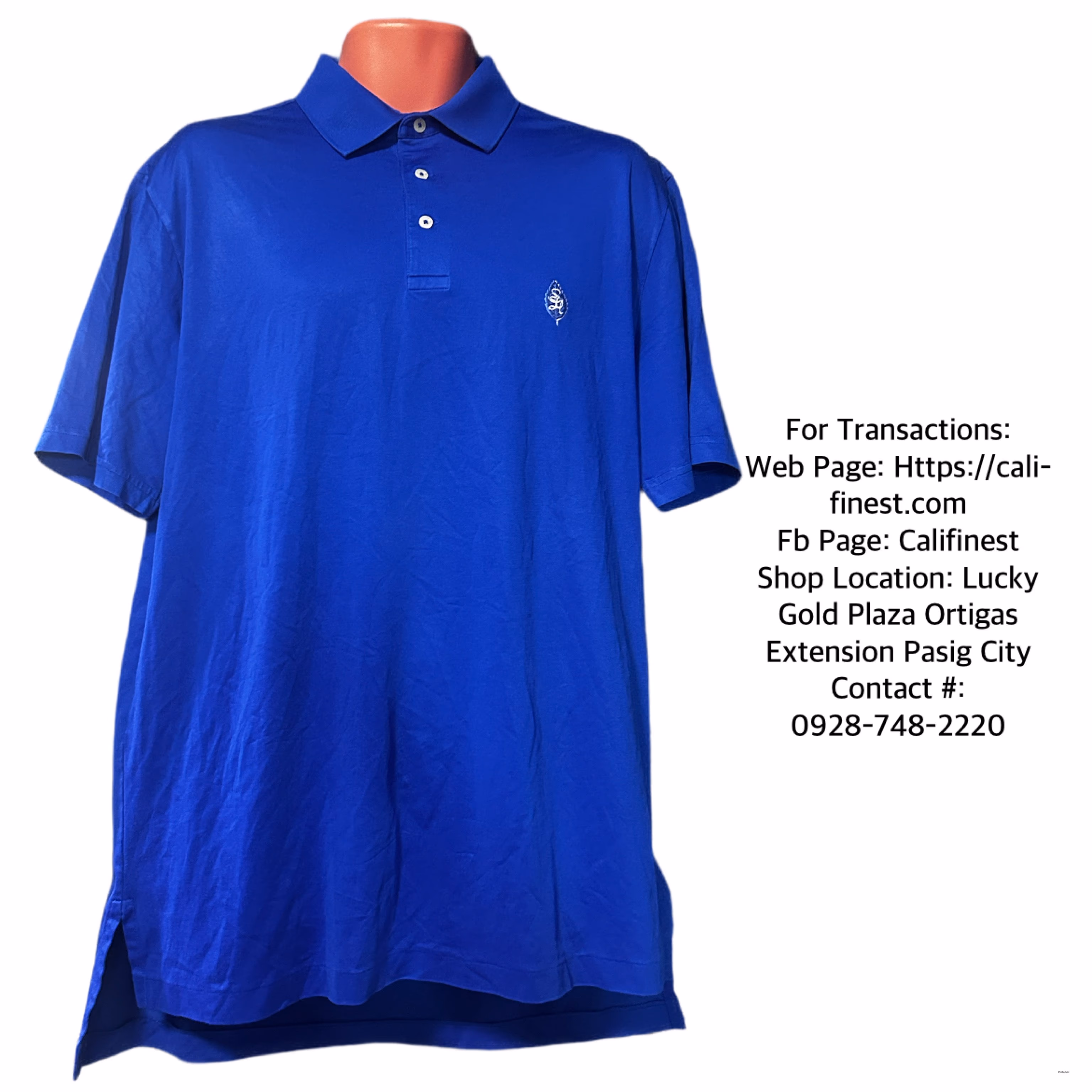 Polo Golf Ralph Lauren Blue Polo Short Sleeve Shirt Medium   T#0010 