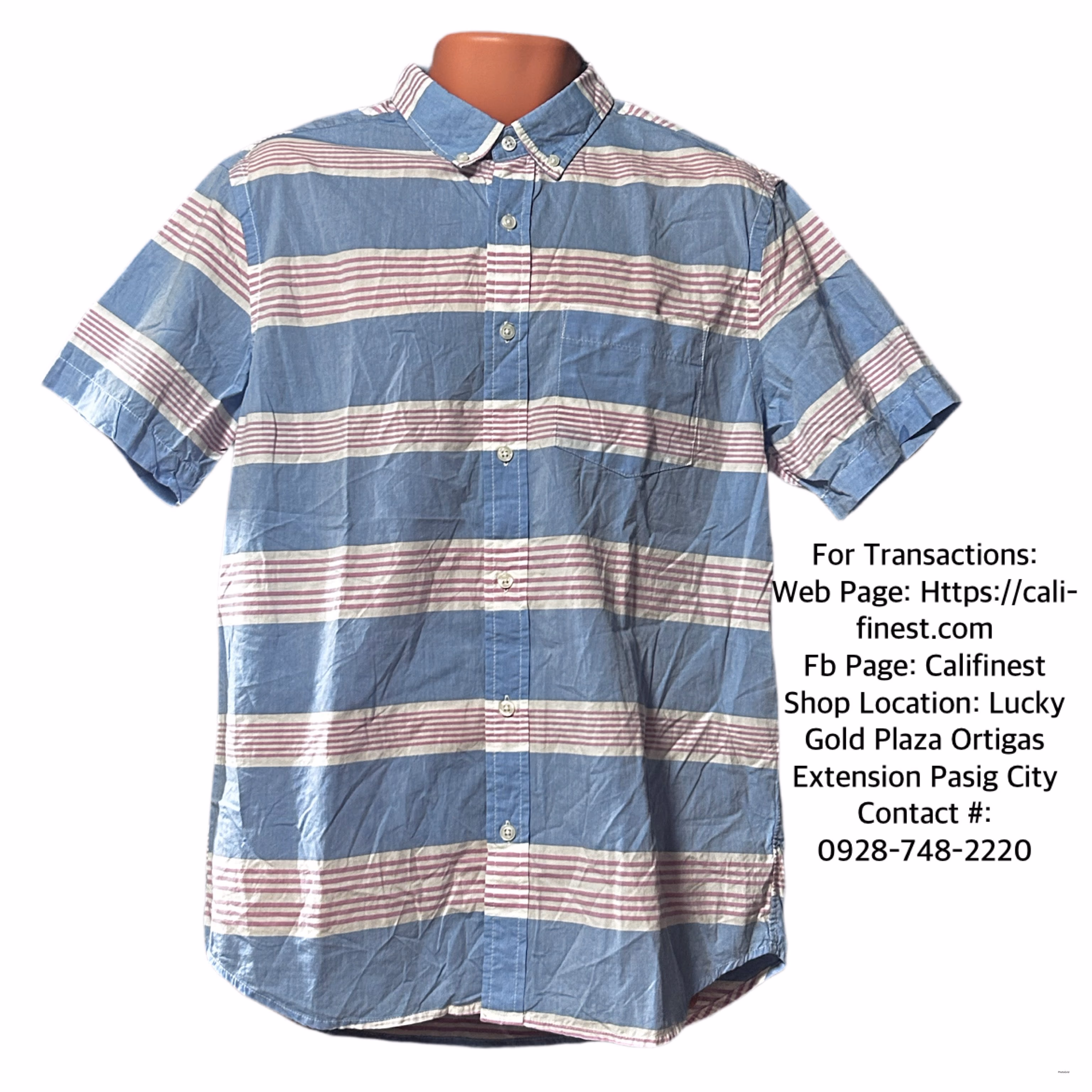 Old Navy The Classic Shirt light Blue Polo Short Sleeve Medium   T#0015 