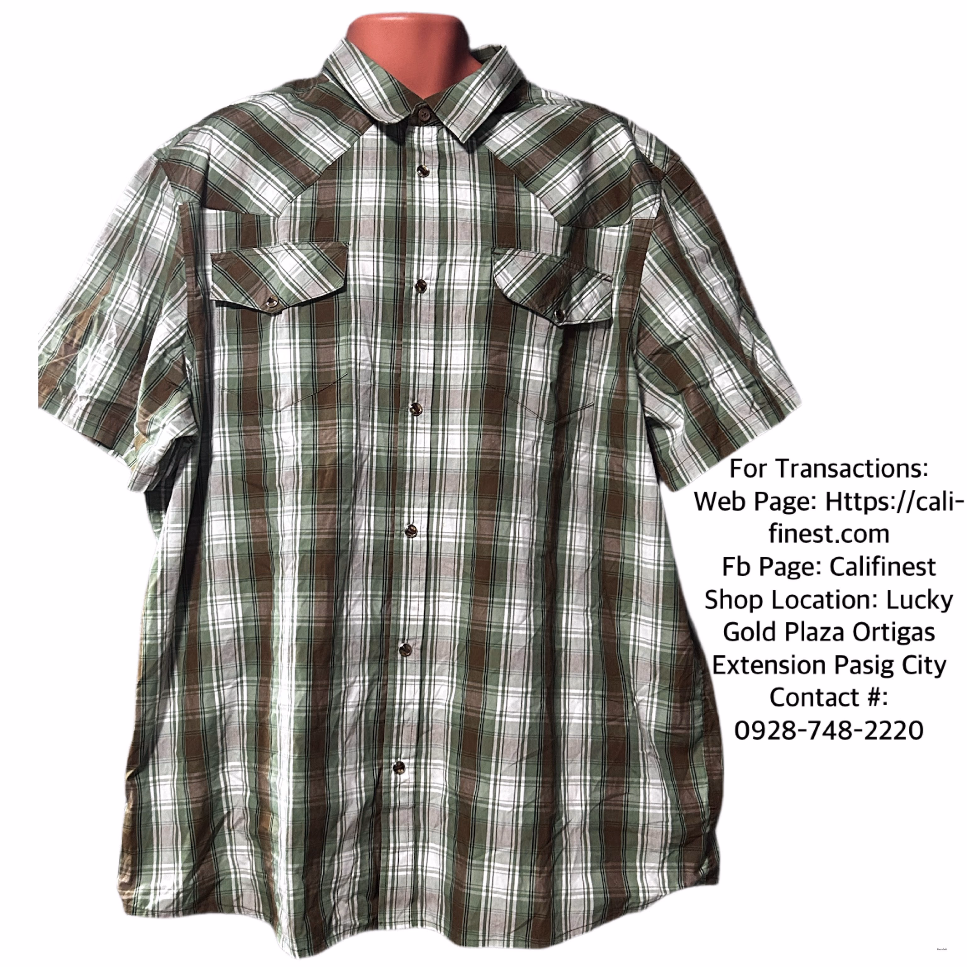 Gibson Trading Company Green/Brown Polo Short Sleeve XXL  T#0017 