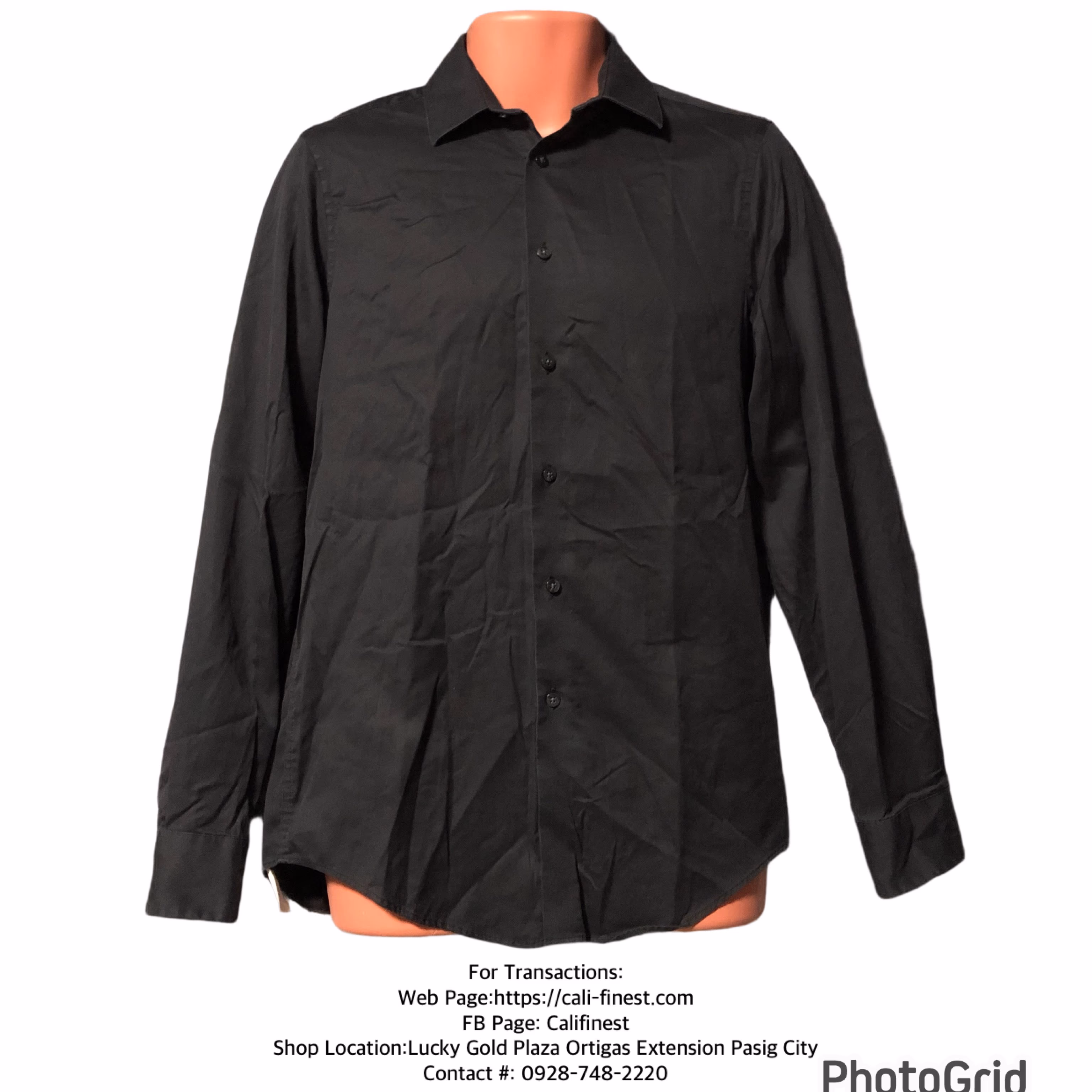 Calvin Klein Black Polo Long Sleeve 33/32 