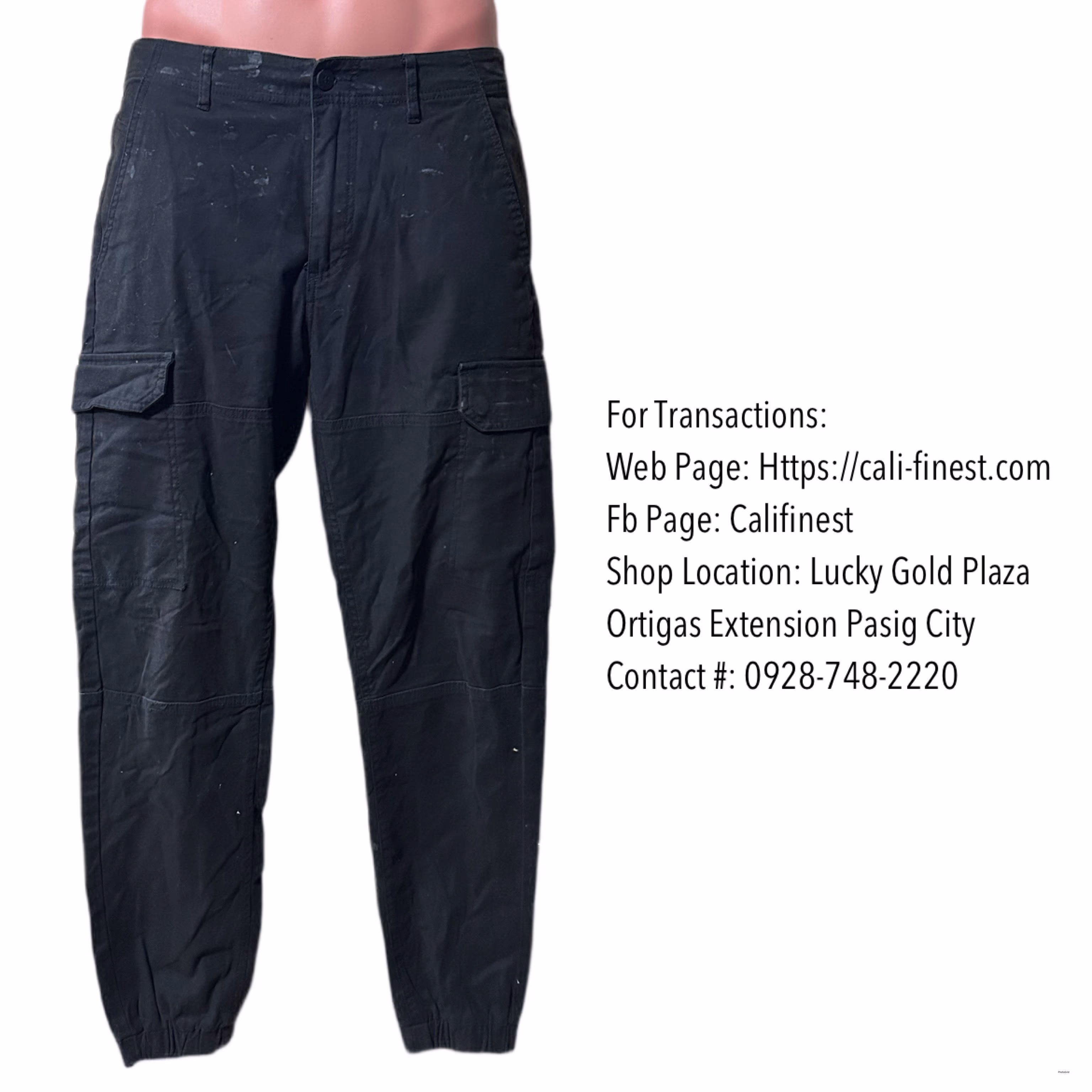 Topman Men's Black Cargo Pants