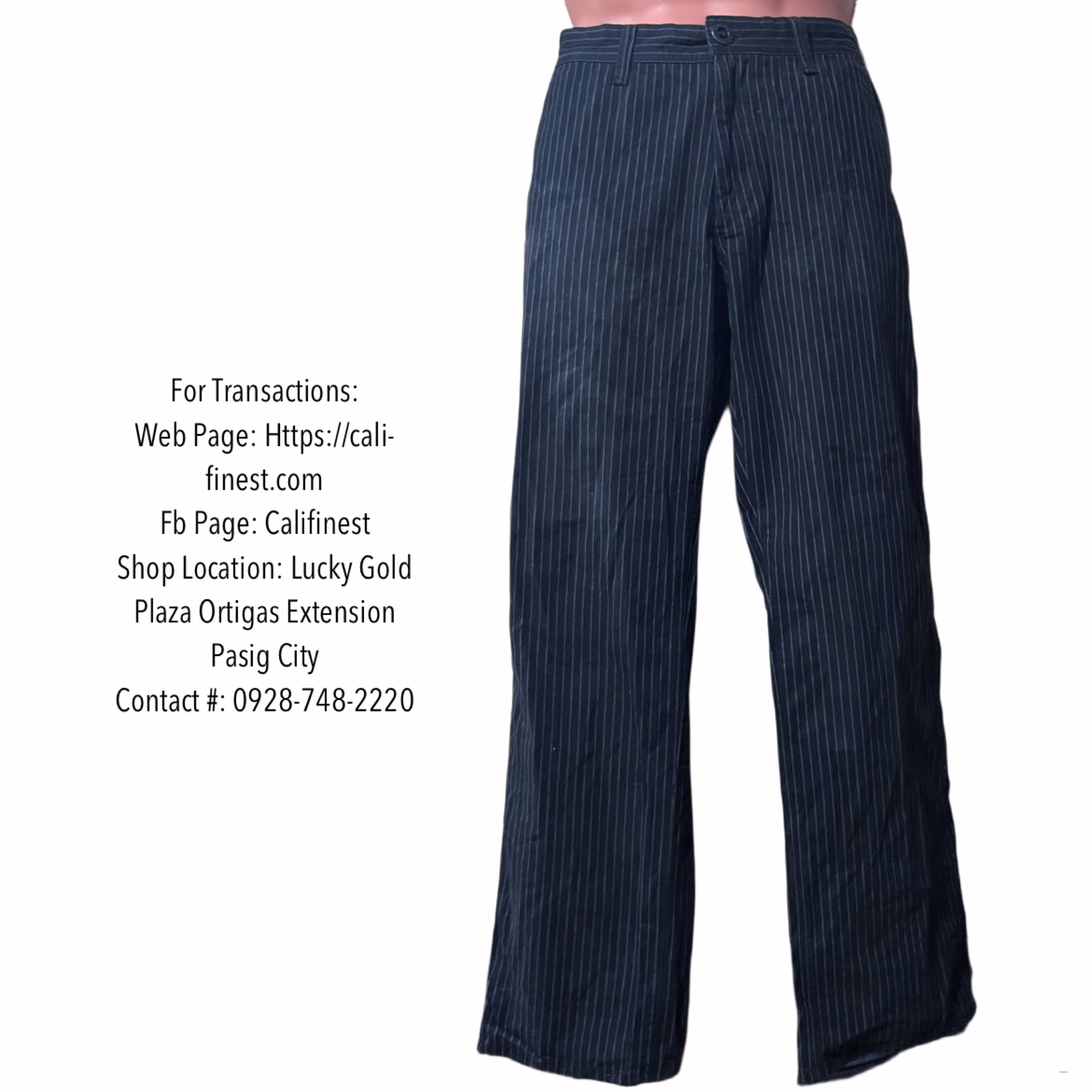 Volcom Men’s Black Striped Pants Size 32