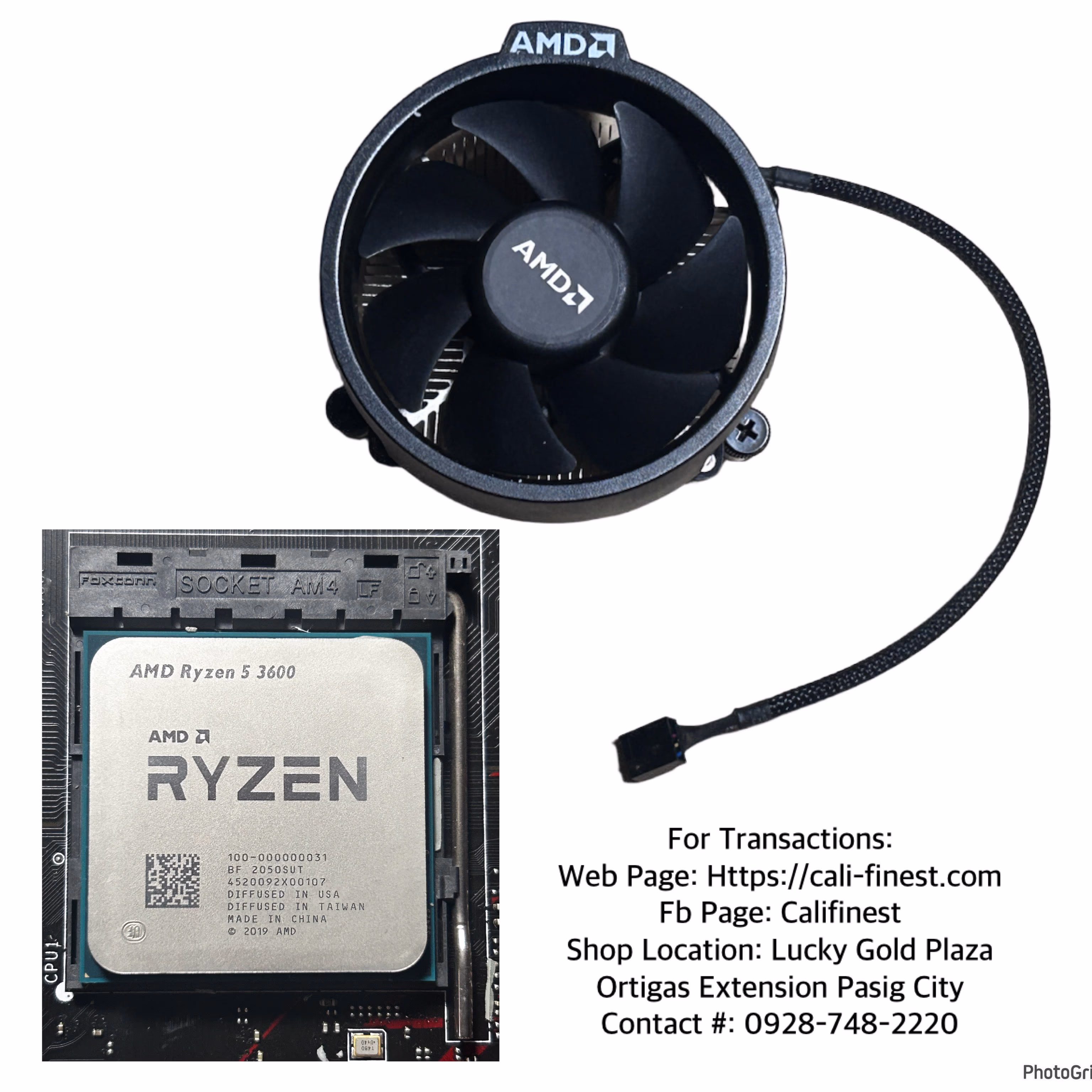 AMD CPU Fan Cooler with AMD Ryzen 5 3600