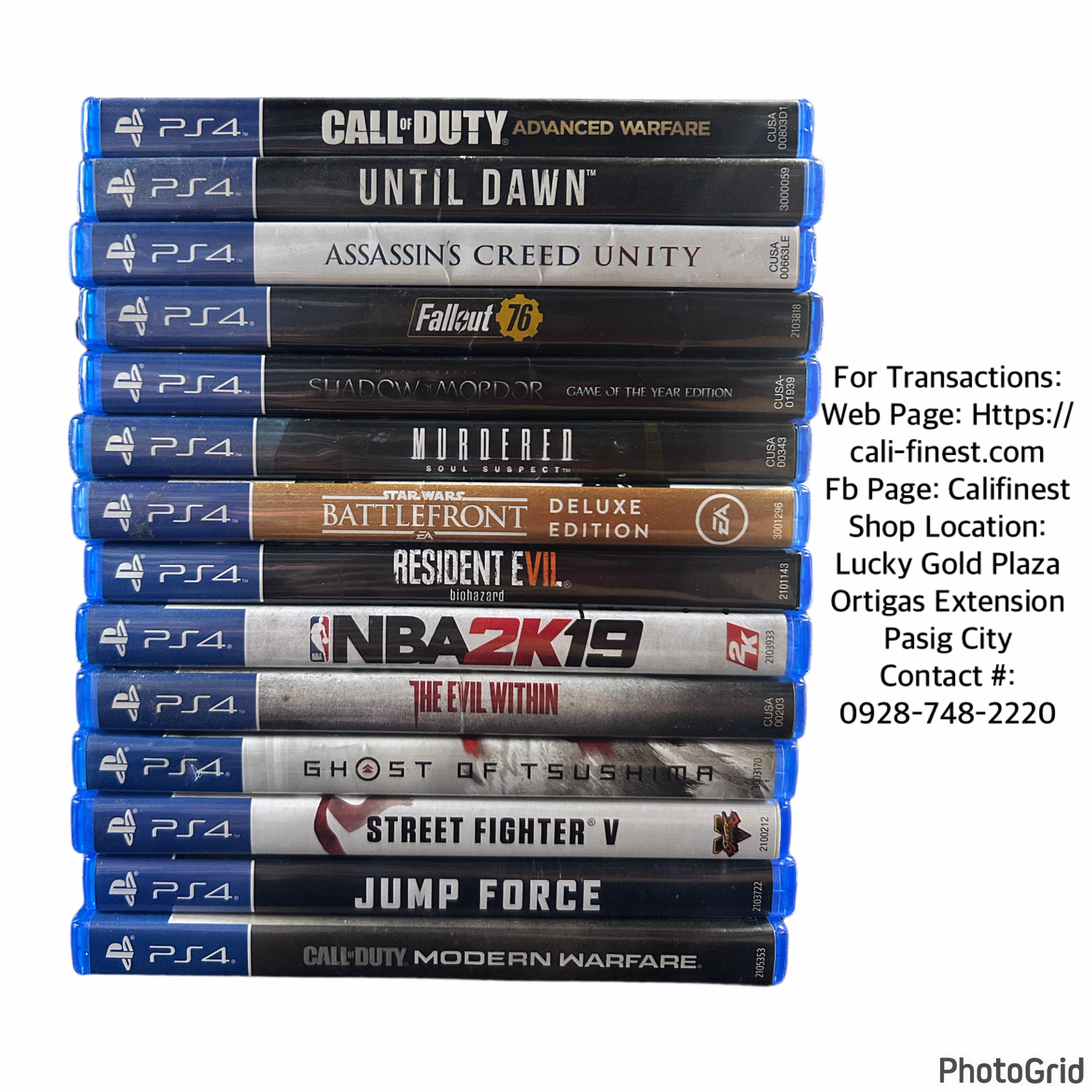 Assorted PS4 Video Games 